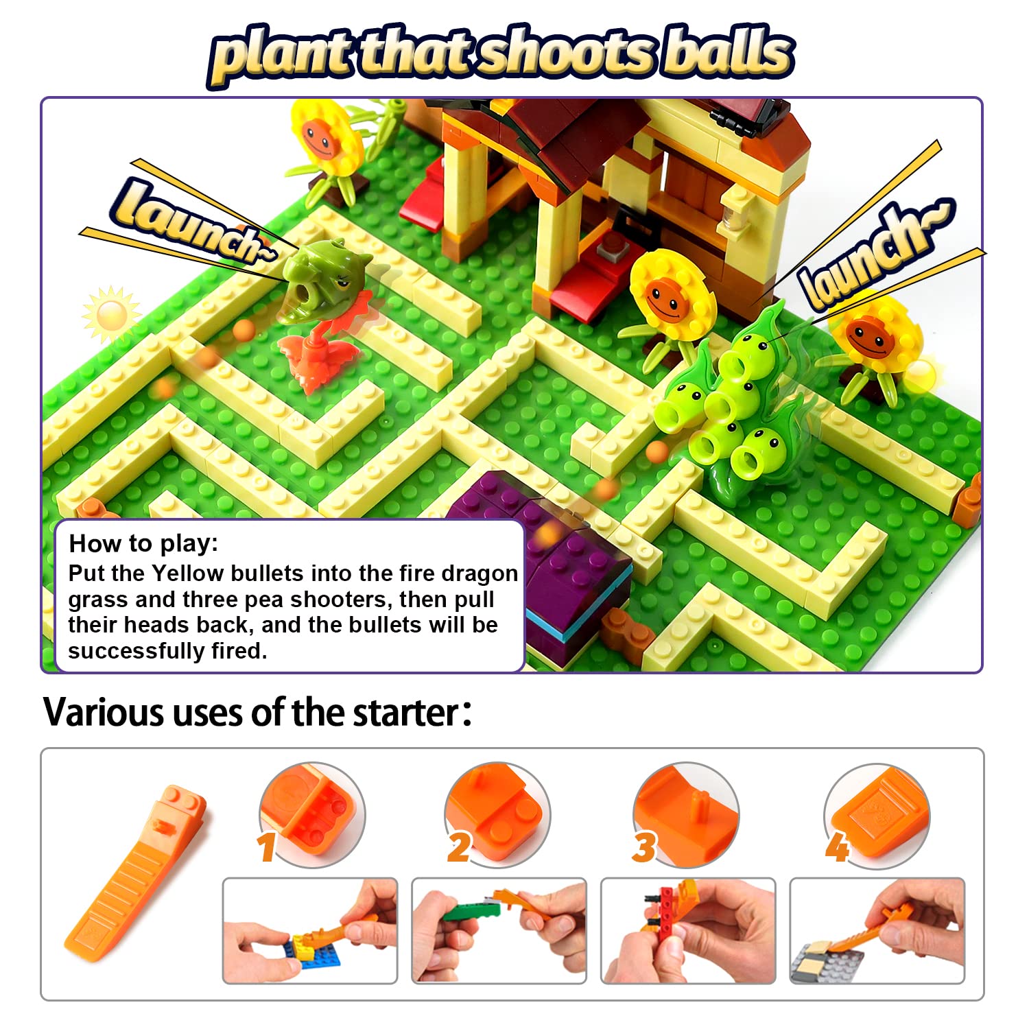 Plants vs Zombies Action Figures - Assemble & Play Garden Maze Battle Set | Collectible Toys for Kids, Boys & Girls | Perfect for Birthday Gifts, Game Fan Parties & Strategy Play