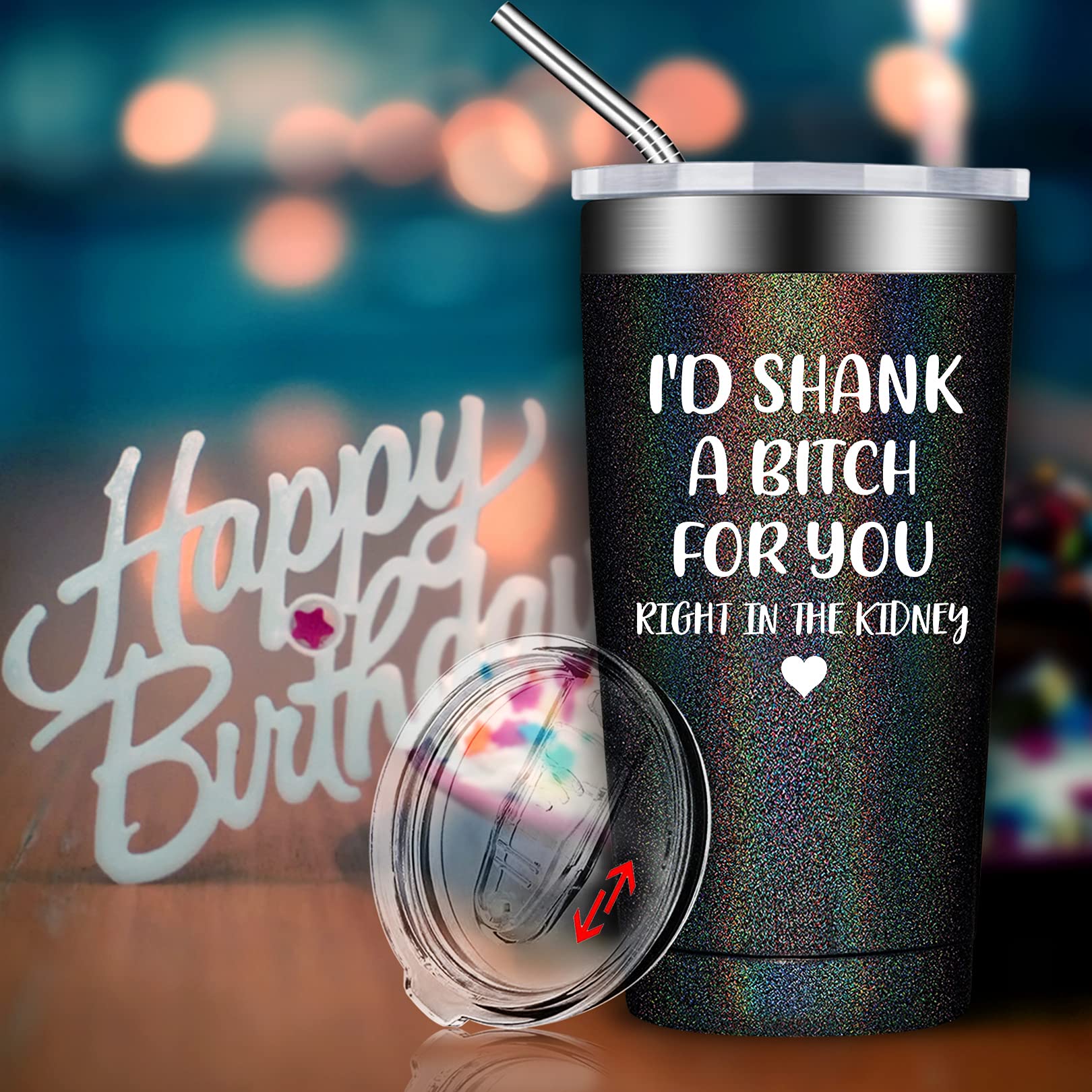BIRGILT 20oz Stainless Steel Tumbler - Funny Best Friend Gift for Women, Mom, Sister | Birthday, Mother's Day, Friendship, Administrative Professional Day Gift | Perfect for Coffee, Tea & Office Use