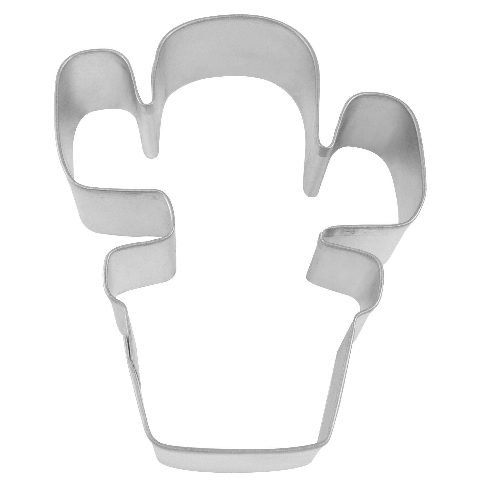 R&M 4 Inch Cactus in Pot Cookie Cutter - Premium Tin Plated Steel Baking Mold for Cookies, Fondant, Clay - Perfect for DIY Desserts, Cactus-Themed Parties & Home Baking