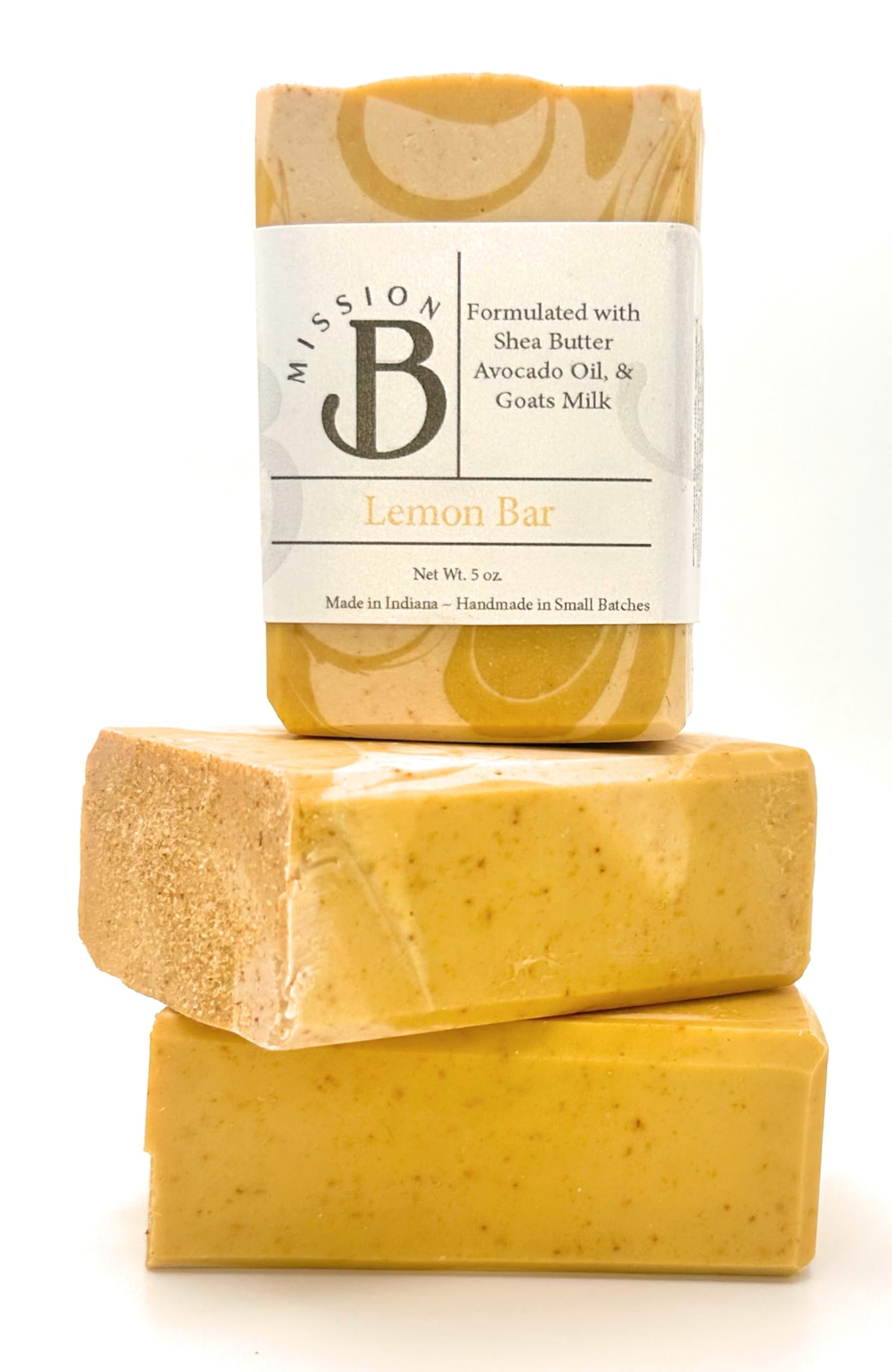 Handmade Exfoliating Lemon Bar Soap with Shea Butter, Avocado Oil & Goat Milk - 5 oz Natural Skincare for Dry Skin & Body Exfoliation - Perfect for Shower, Bath & Gift Sets