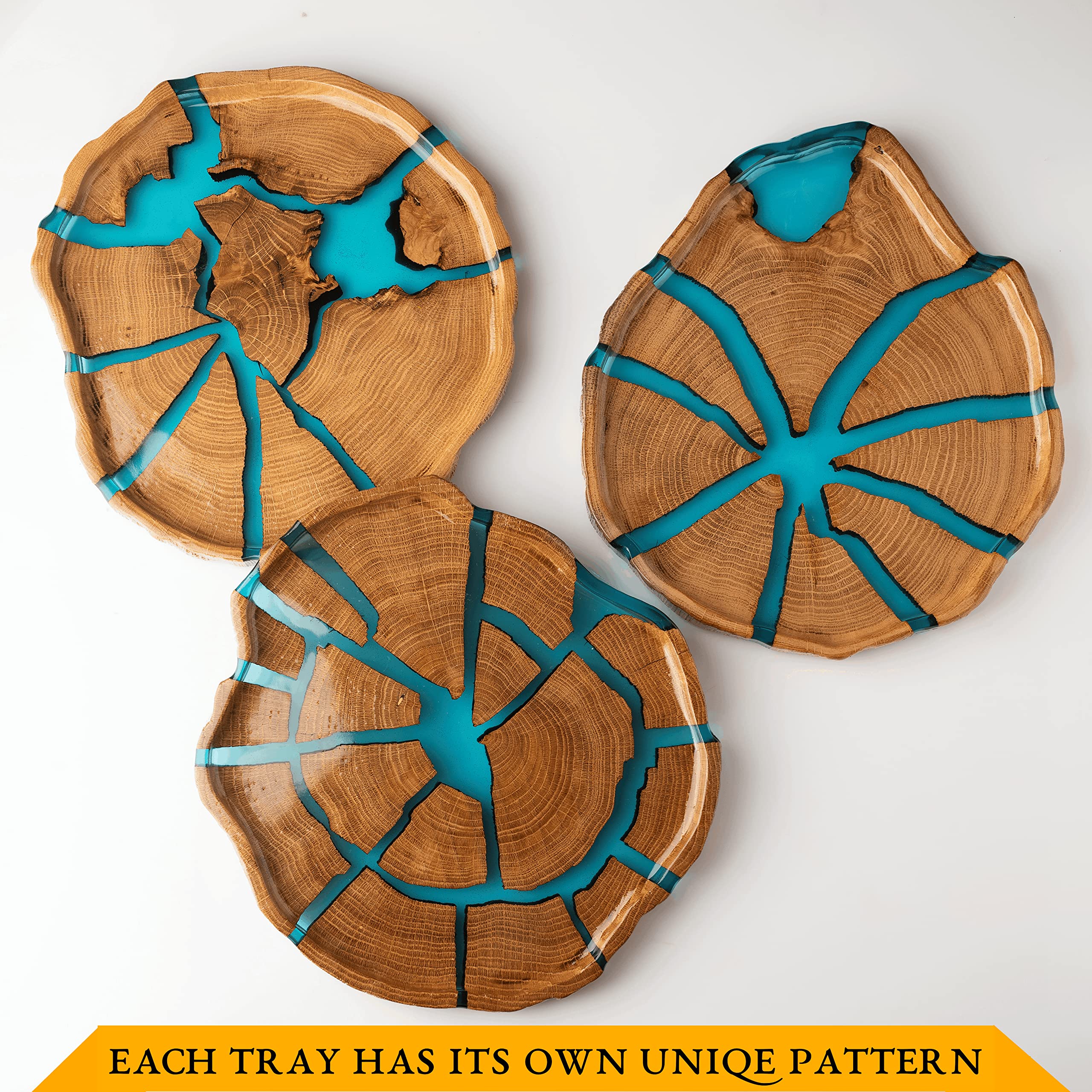 Handmade Wooden Tray with Epoxy Resin - Jewelry & Key Organizer for Home Decor