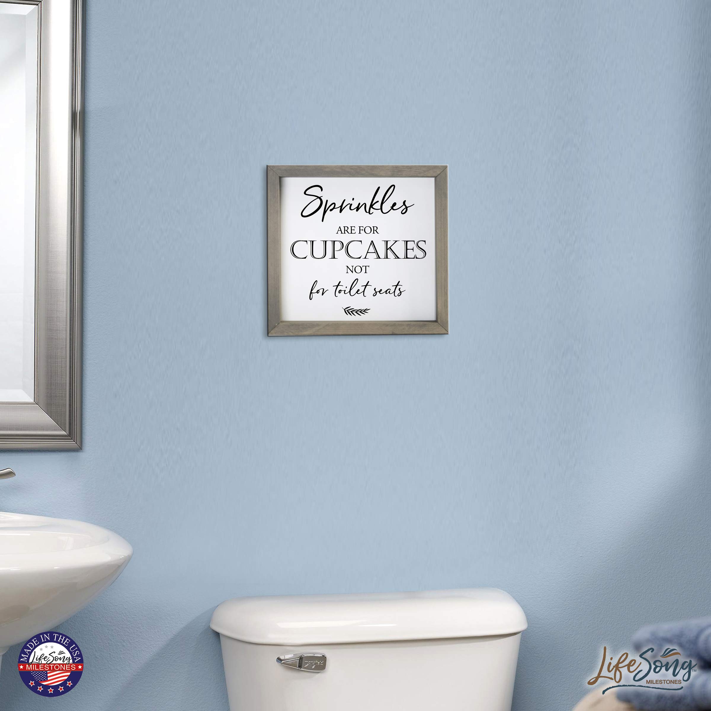 Farmhouse Bathroom Sign - Rustic Wooden Decor for Modern Homes - Funny Wall Art for Bathrooms