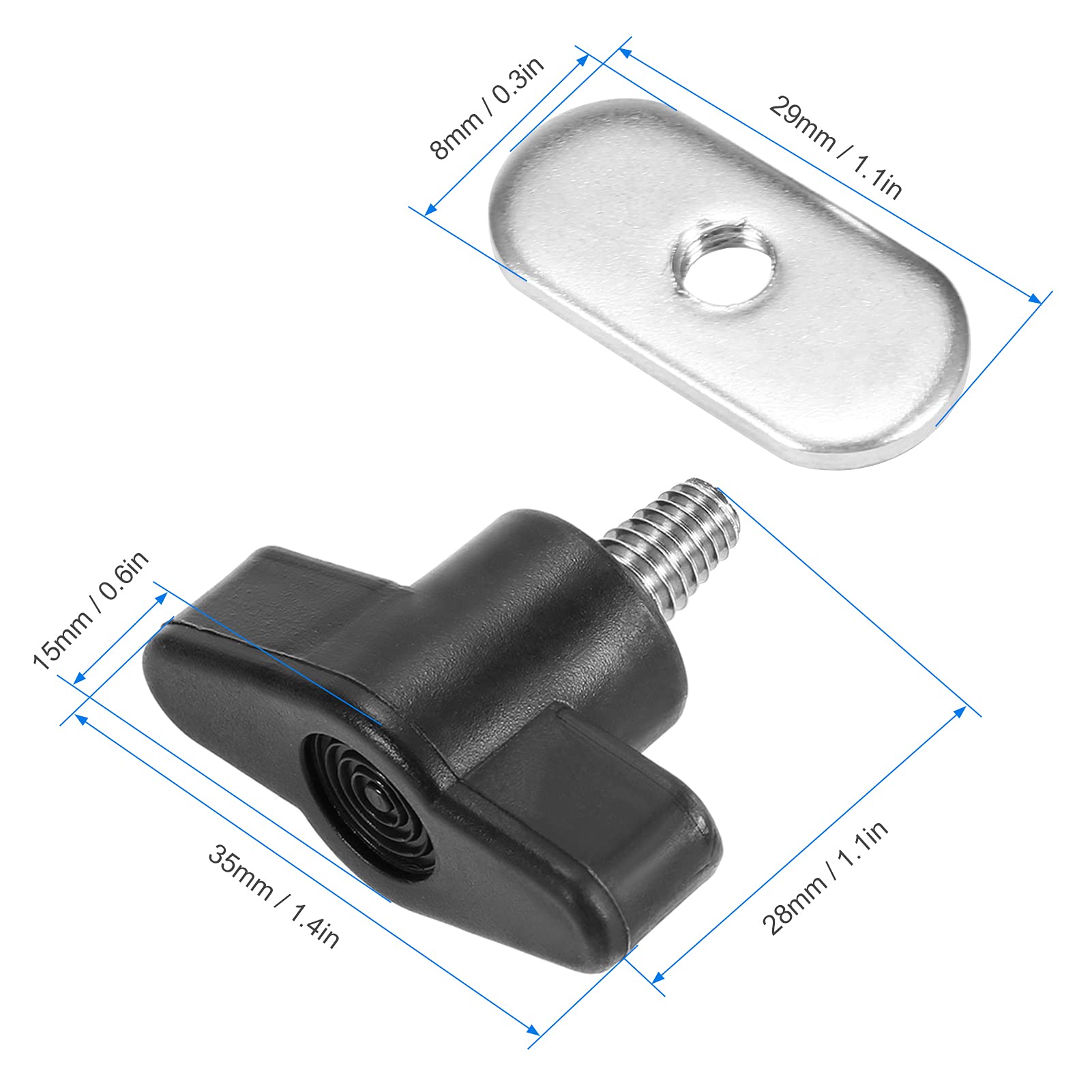 Lixada 6 Sets Kayak Screws Nuts Hardware Kit - Stainless Steel Rail Mounting System for Canoe Kayak Track & Fishing Boat Accessories | Perfect for Kayak Fishing, Canoeing and Marine Equipment Installation