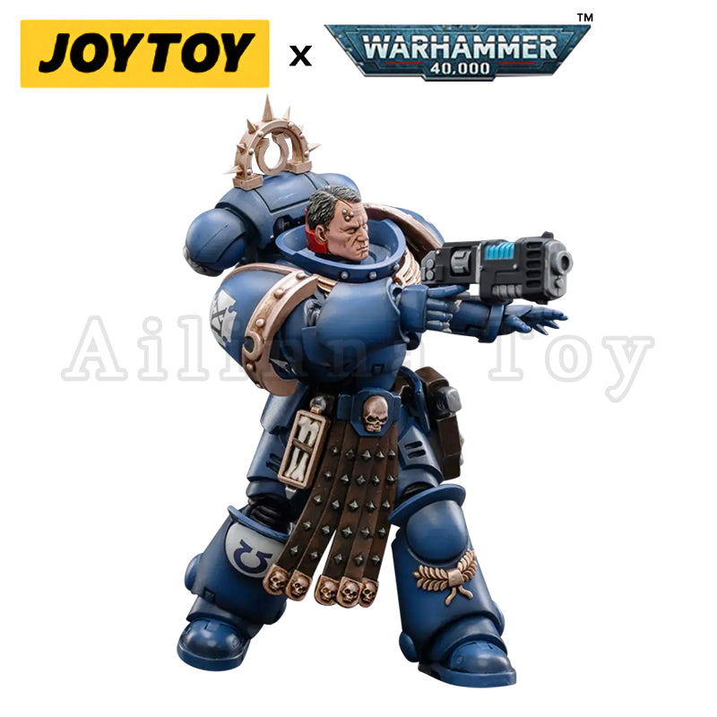 1/18 JOYTOY Warhammer 40K Ultramarines Veteran Sergeant Icastus Action Figure - Collectible Miniature for Tabletop Gaming & Display