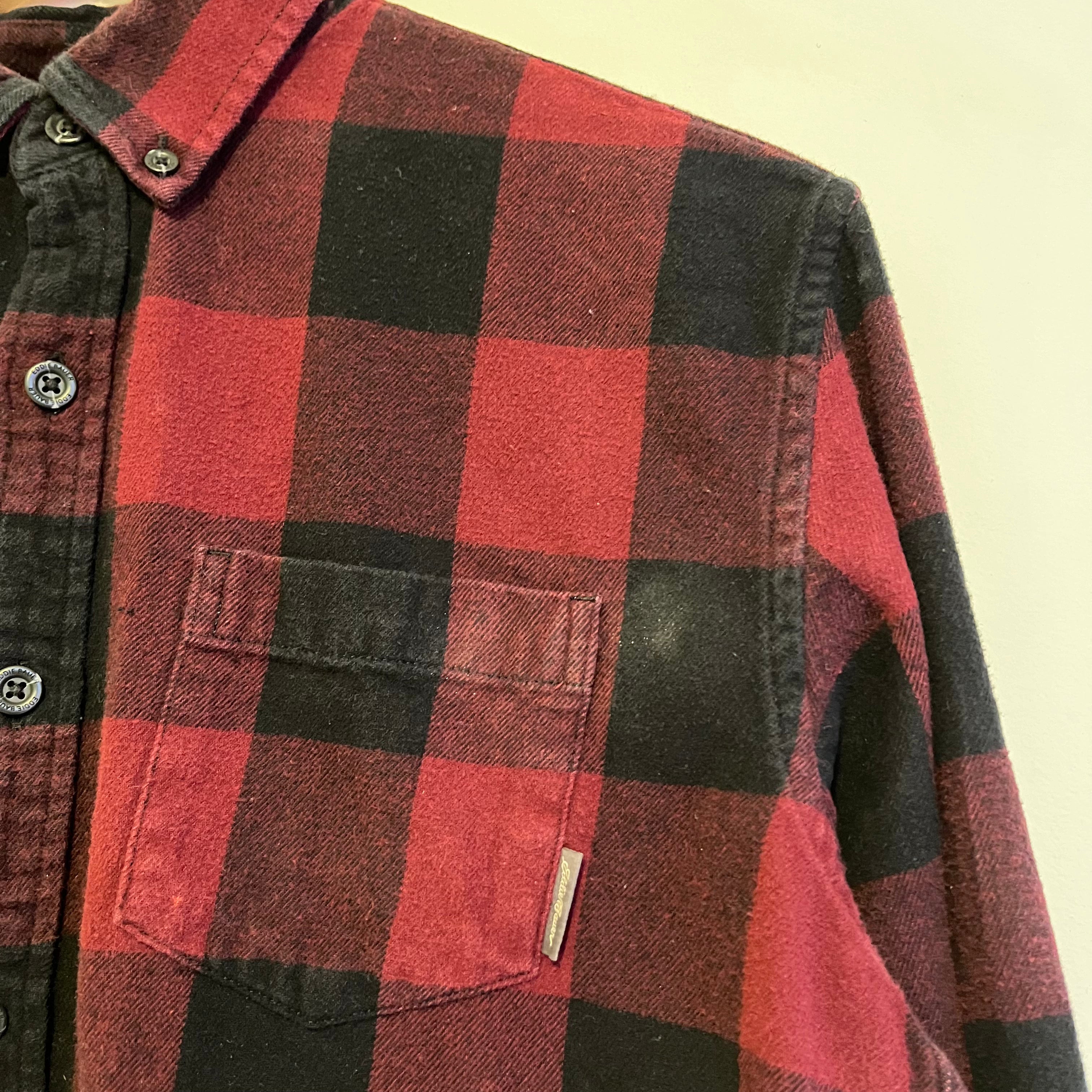 Premium Burgundy Flannel Shirt for Men - Soft & Comfortable Plaid Button-Down - Casual & Outdoor Wear for Fall & Winter