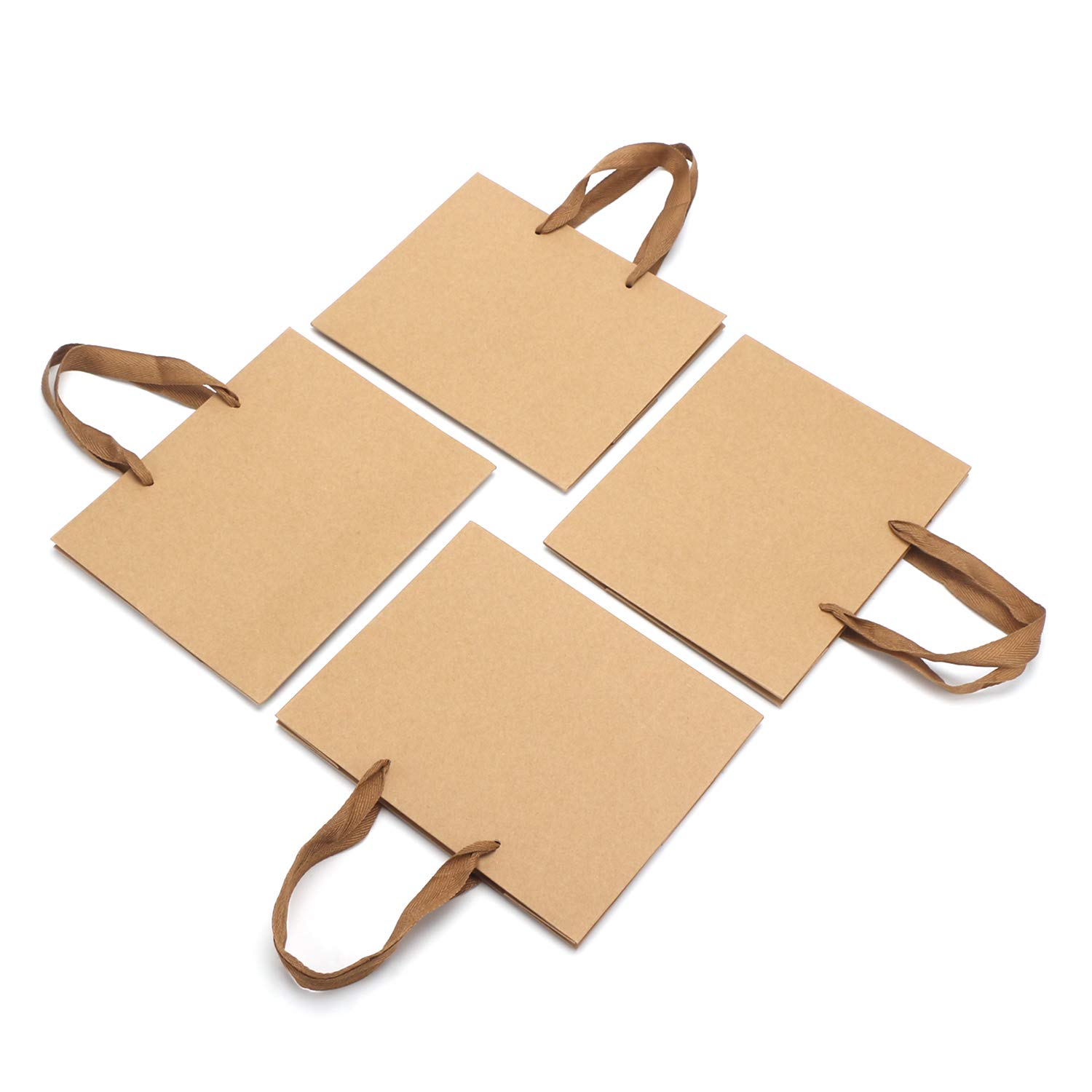 Eusoar 25pcs Brown Kraft Paper Bags with Handles - for Shopping, Parties & Weddings
