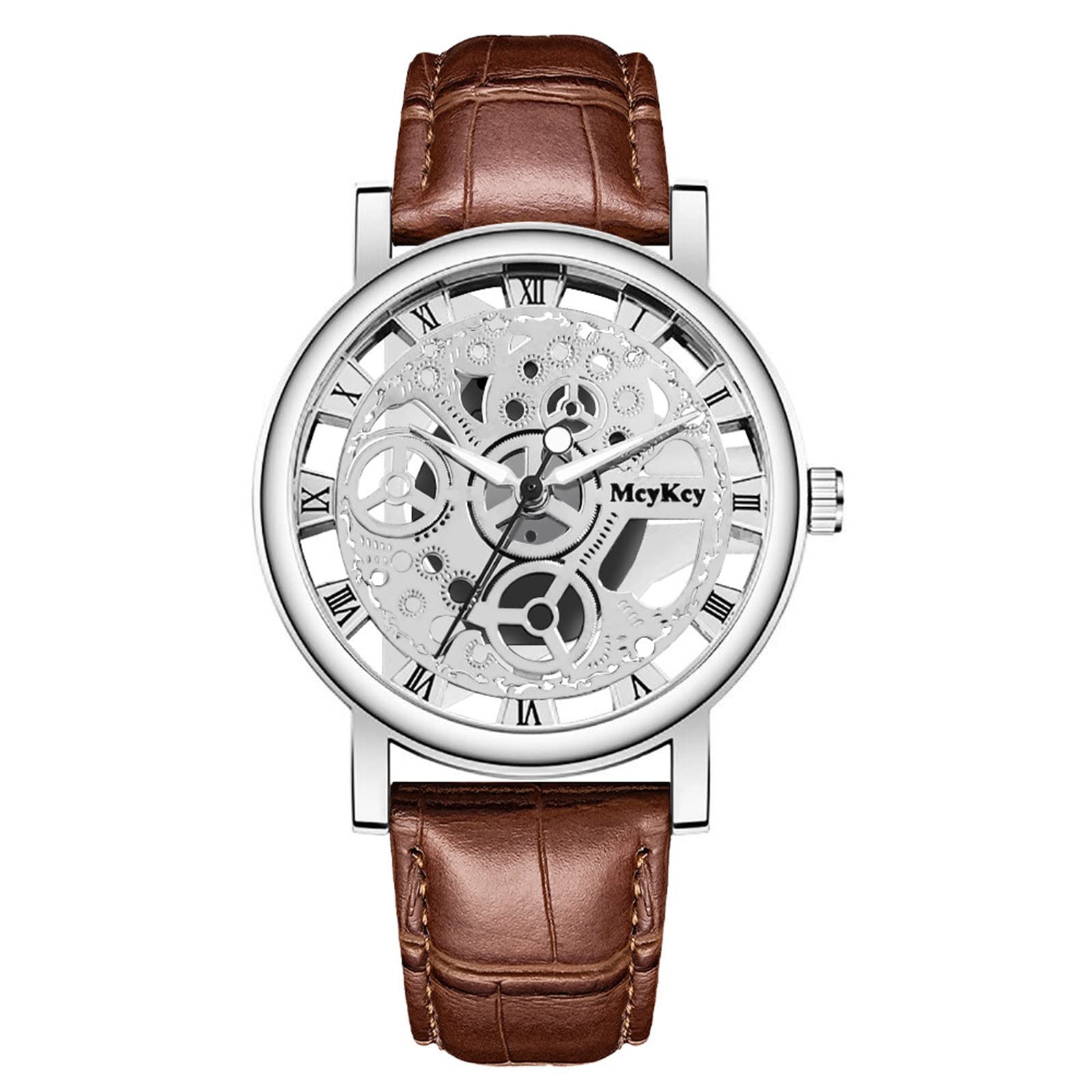 Luxury Men's Quartz Watch - Hollow Design for Business & Fashion | Silver