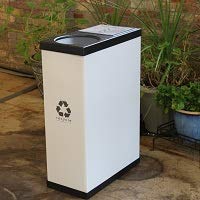 RecycleBoxBin Single Recycling Bin - 25 Gallon Large Capacity, Durable All-Plastic Construction, Lightweight with Changeable Label System | Perfect for Home, Office & Classroom Recycling Organization