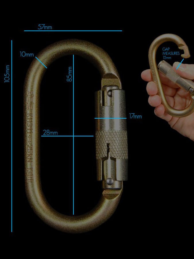 Firetoys ISC KL311 Auto Locking Oval Carabiner - Heavy Duty Climbing Gear for Rock Climbing, Hiking & Outdoor Adventures