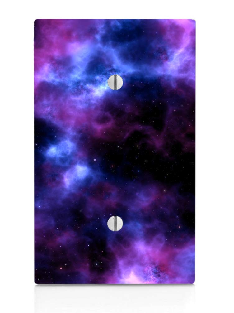 Galaxy Nebula Universe Space Single Blank Electrical Switch Plate Cover - Decorative Outlet Cover for Bedroom, Living Room, and Office - Easy DIY Installation