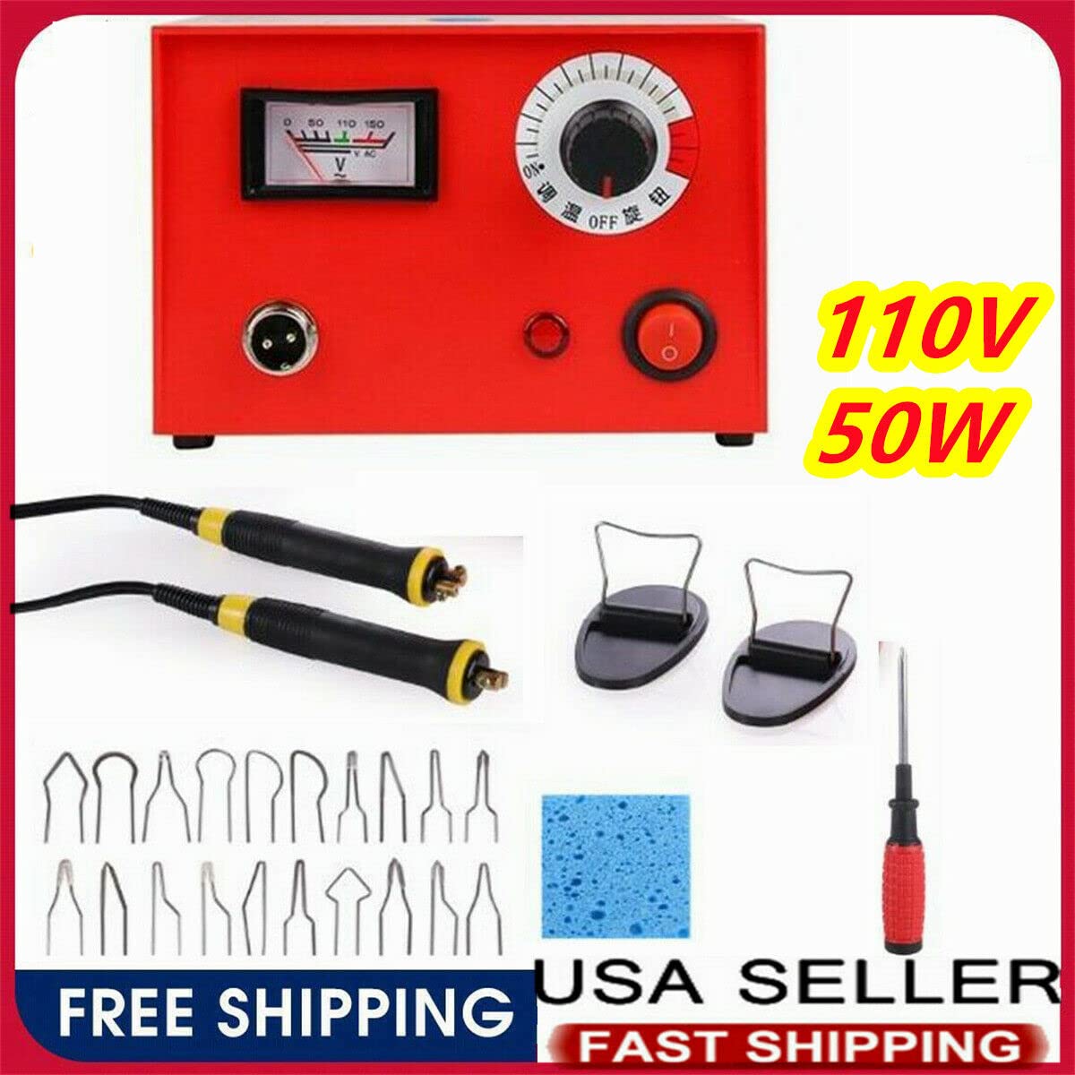 110V 50W Wood Burning Kit for Pyrography - Professional Wood Burning Tool with Laser Engraving for DIY Crafts, Gourd Art & Woodworking Projects - Perfect for Home Decor, Gift Making & Creative Hobbies