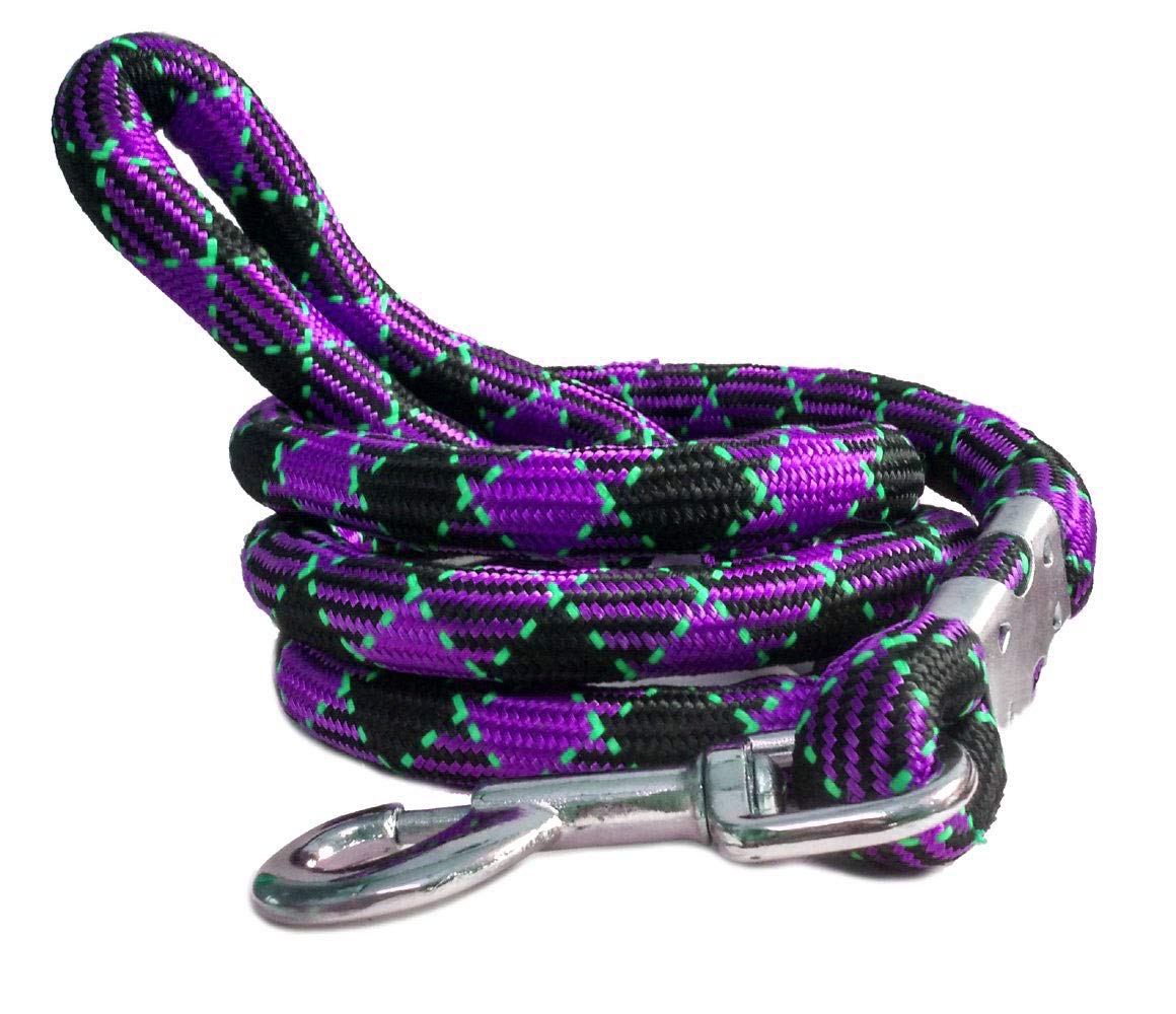 VRCT 20mm Reflective Nylon Braided Dog Leash - Heavy Duty Training Lead for Large & Medium Dogs, Adjustable Walking Rope with Secure Hook (Multiple Colors) - Perfect for Night Walks, Jogging & Outdoor Adventures