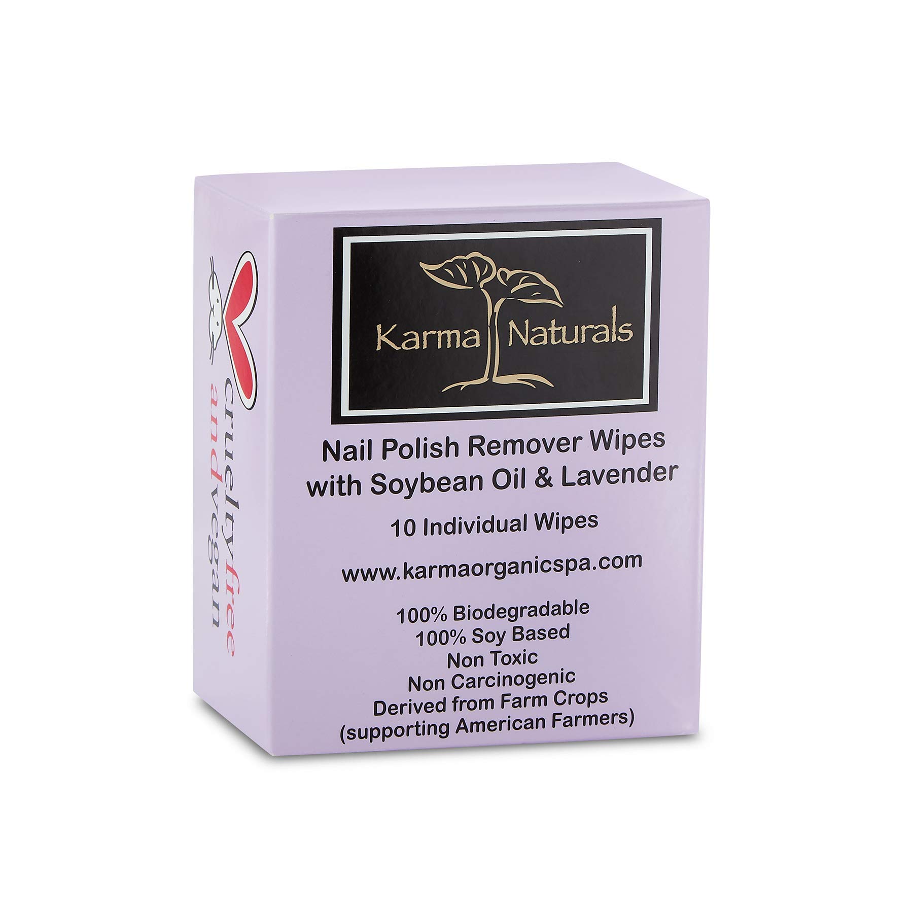 Organic Nail Polish Remover Wipes Set - 10 Lavender & 10 Tea Tree Infused Wipes for Gentle Nail Care | At-Home Manicures, Travel & Salon Use