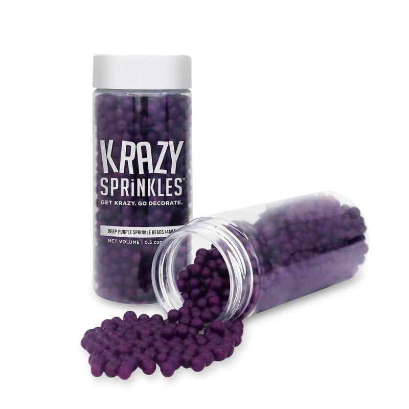 4mm Deep Purple Sprinkle Beads for Jewelry Making, DIY Crafts, and Cake Decorations – Bulk Glitter Beads for Resin Art, Nail Art, and Scrapbooking