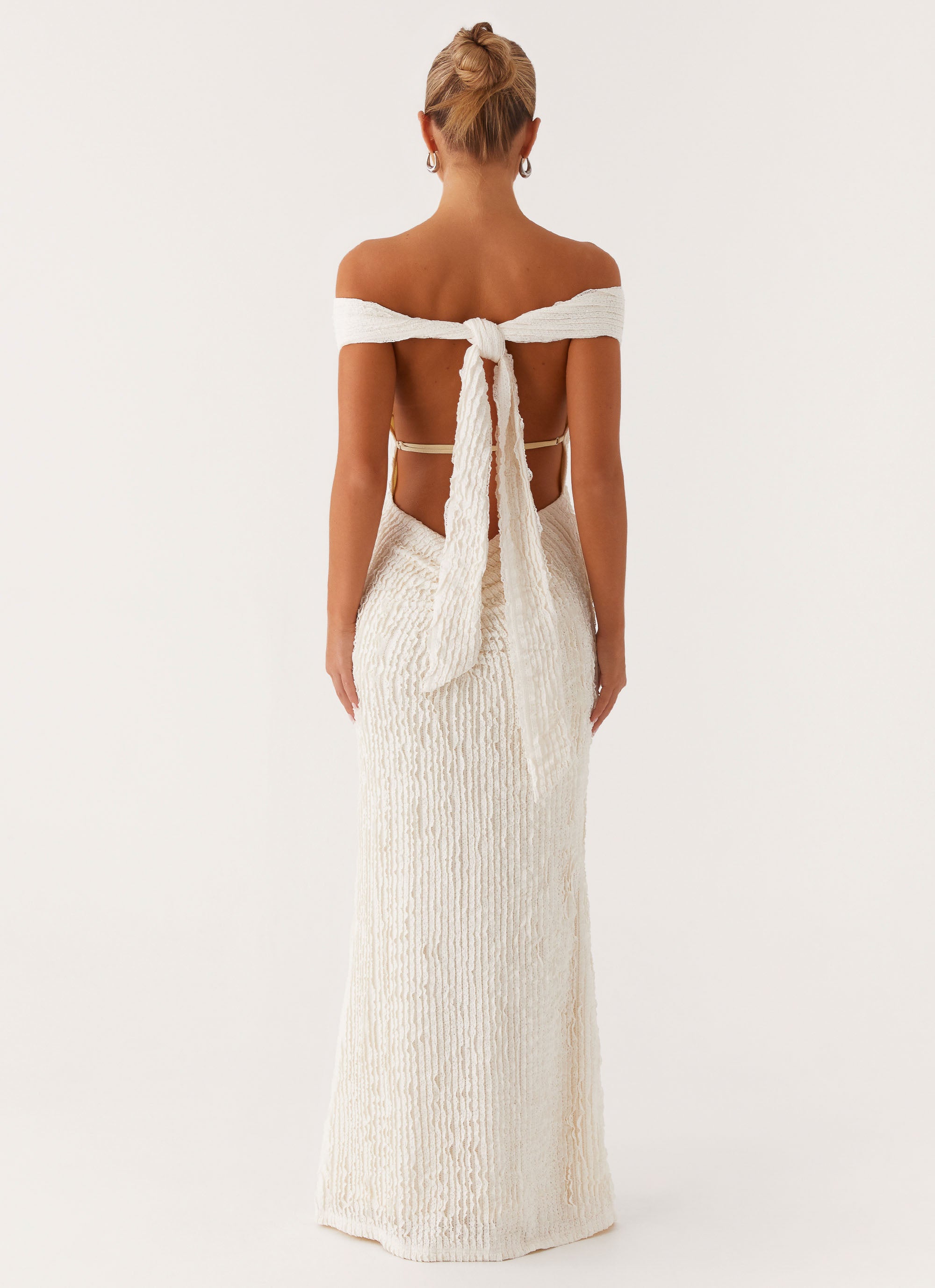 Chantelle Women's Maxi Dress Ivory - Elegant Long Flowy Summer Dress for Beach, Wedding & Casual Wear