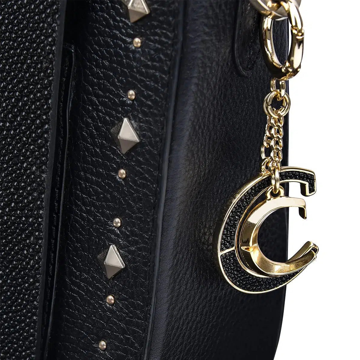 BOD46MA Stylish Black Stingray Leather Crossbody Bag for Women - Perfect for Work, Travel & Evening Out