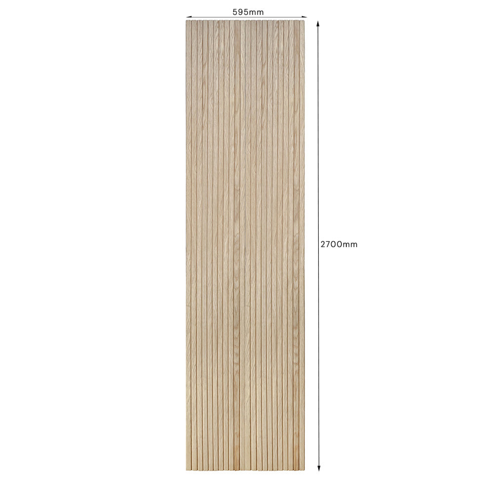 Flexible Wooden Slat Wall Panel - Natural Oak Veneer - 2700mm x 600mm Trapezium Design - Modern Acoustic Room Divider for Home & Office Decor