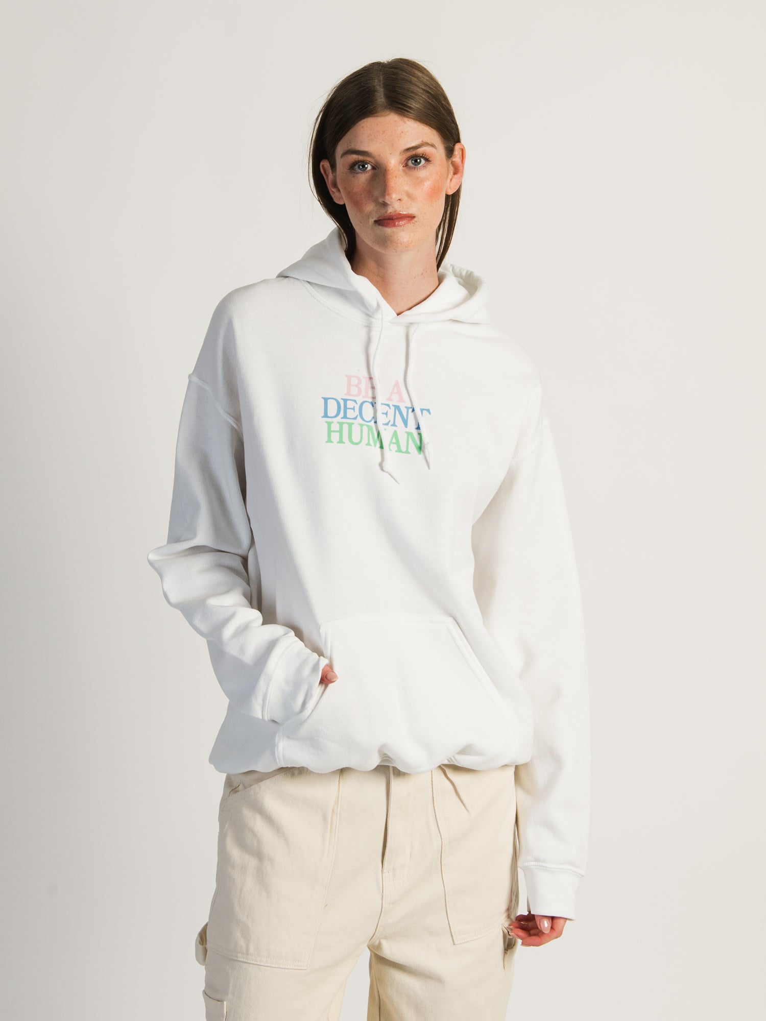 Barstool Sports Be a Decent Human Pullover Hoodie - Soft & Comfortable Men's Sweatshirt for Casual Wear & Street Style