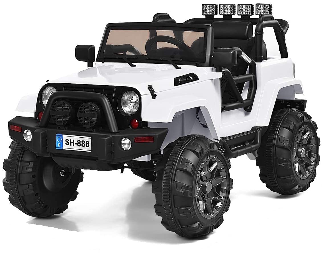 OLAKIDS 12V Battery Powered Kids Ride on Truck - Electric Toy Car with Parental Remote Control, Spring Suspension & LED Lights - Toddler Vehicle for Boys & Girls - Perfect for Birthday Gifts, Outdoor Play & Backyard Fun