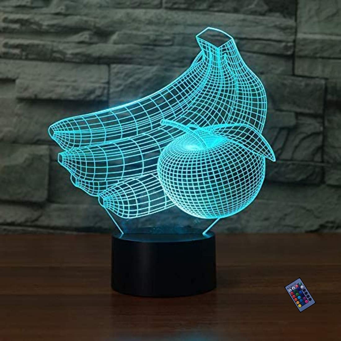 3D Banana LED Night Light - 16 Color Changing USB-Powered Desk Lamp with Remote Control for Bedroom, Kids Room & Home Decor