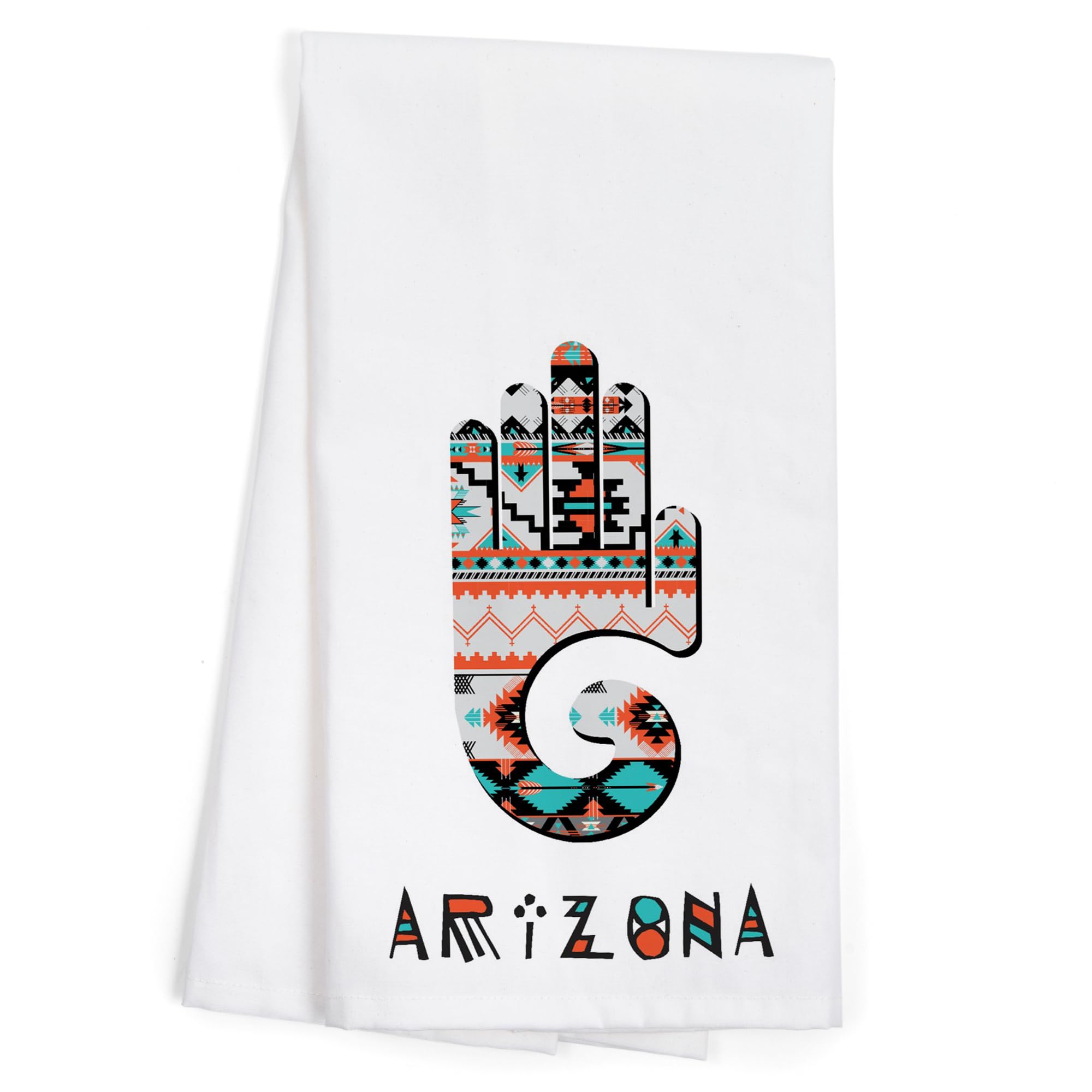 Southwestern Tribal Pattern Hand Towel - 100% Cotton Decorative Kitchen Towel for Drying Dishes, Home Decor & Gift Giving | Arizona Inspired Design