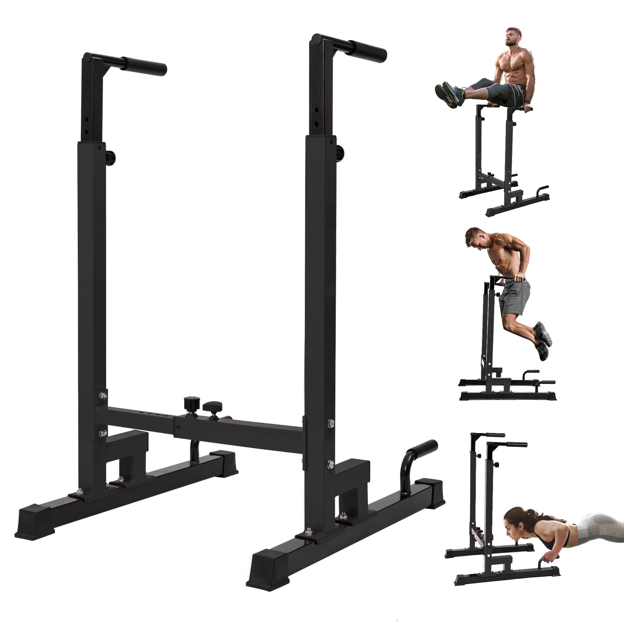 Yes4All Adjustable Dip Stand - 500 LBS Weight Capacity, 80-Level Height Adjustment for Home Gym Workouts | Perfect for Pull-Ups, Dips & Bodyweight Training