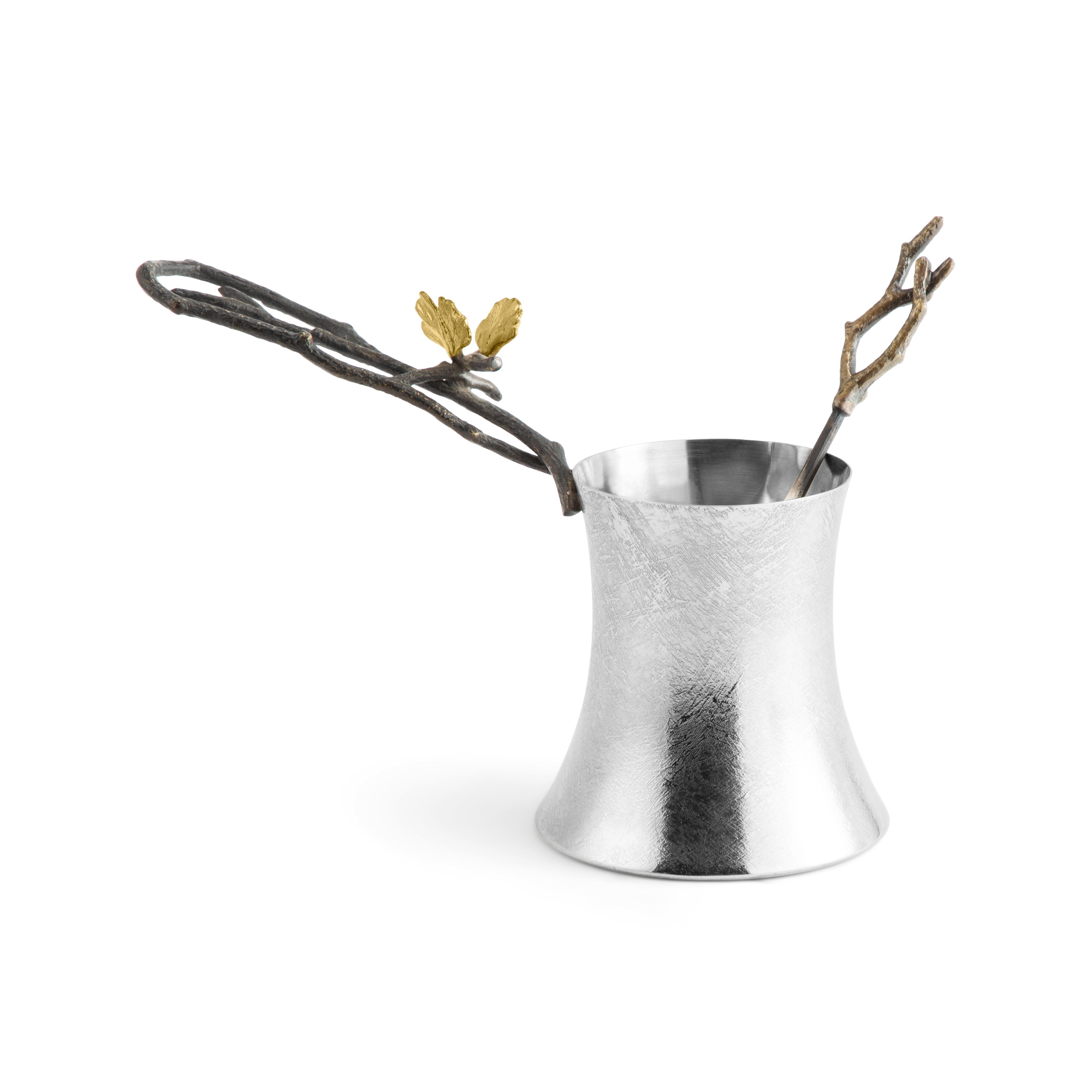 Elegant Butterfly Ginkgo Leaf Design Coffee Pot with Spoon - Perfect for Home Brewing, Tea Time & Gift Giving