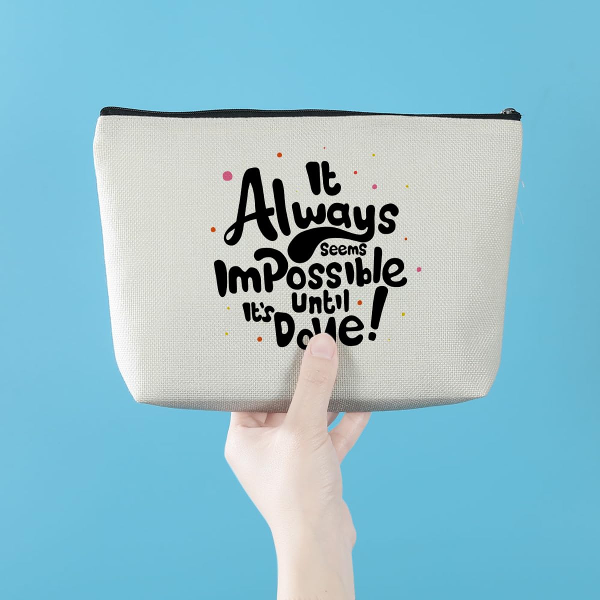 Azteoiz Motivational Makeup Bag - Inspirational Cosmetic Pouch for Women | Perfect Office Gift for Coworkers, Boss, Students | Great for Birthday, Retirement & Boss Day | Use for Makeup Storage, Travel Essentials & Daily Organization