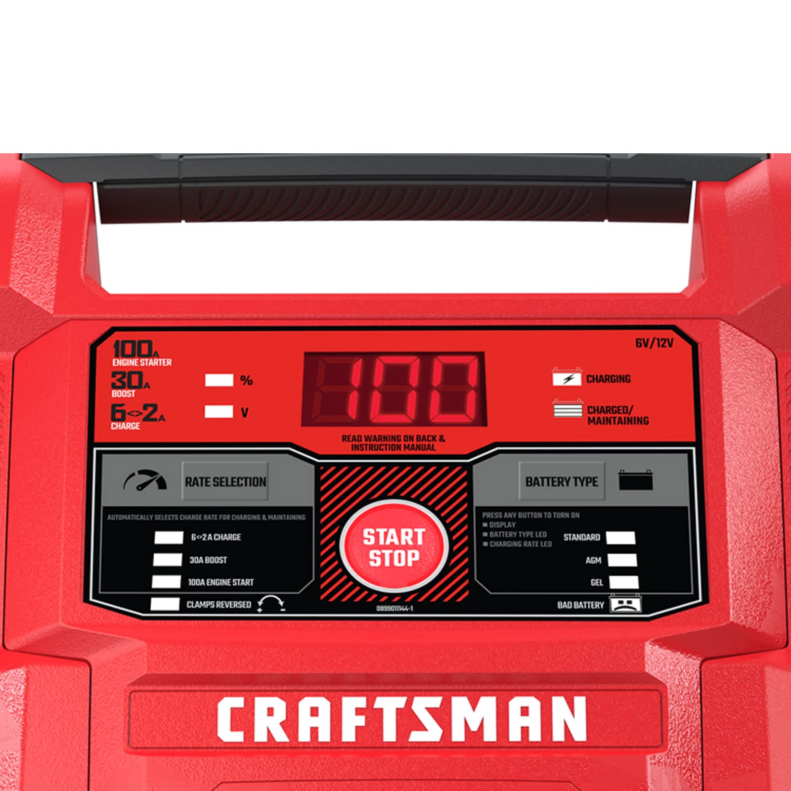 CRAFTSMAN 6-in-1 Fully Automatic Battery Charger & Engine Starter CMXCESM253 - 100 Cranking Amps, 6V/12V Battery Tester & Alternator Tester for Car, SUV, Truck & Marine Batteries - Perfect for Roadside Emergencies & Winter Vehicle Maintenance