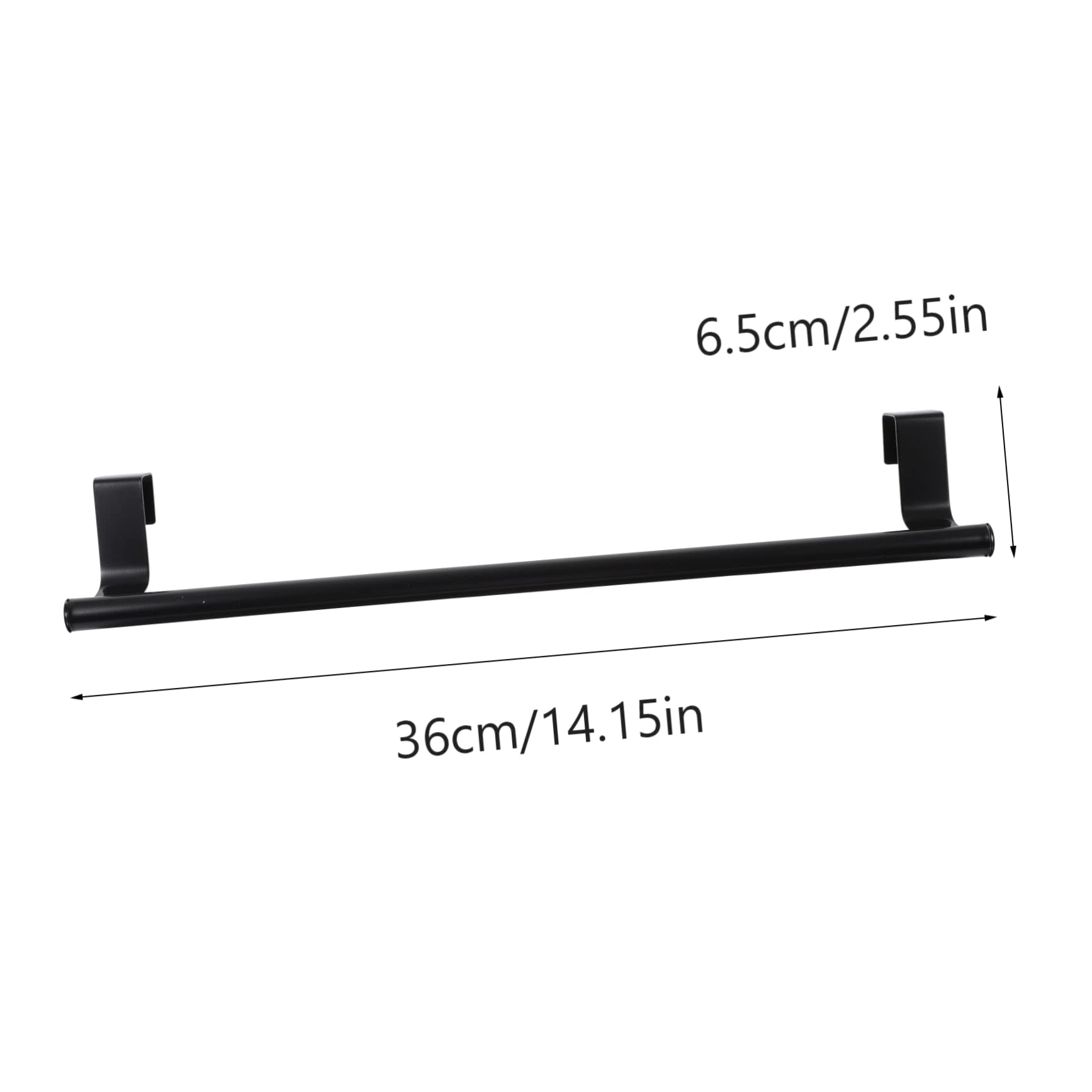 6-Piece Stainless Steel Over Door Towel Rack Set - Wall Mounted Hanger for Bathroom, Kitchen & Laundry - Space Saving Clothes & Towel Holder - Black