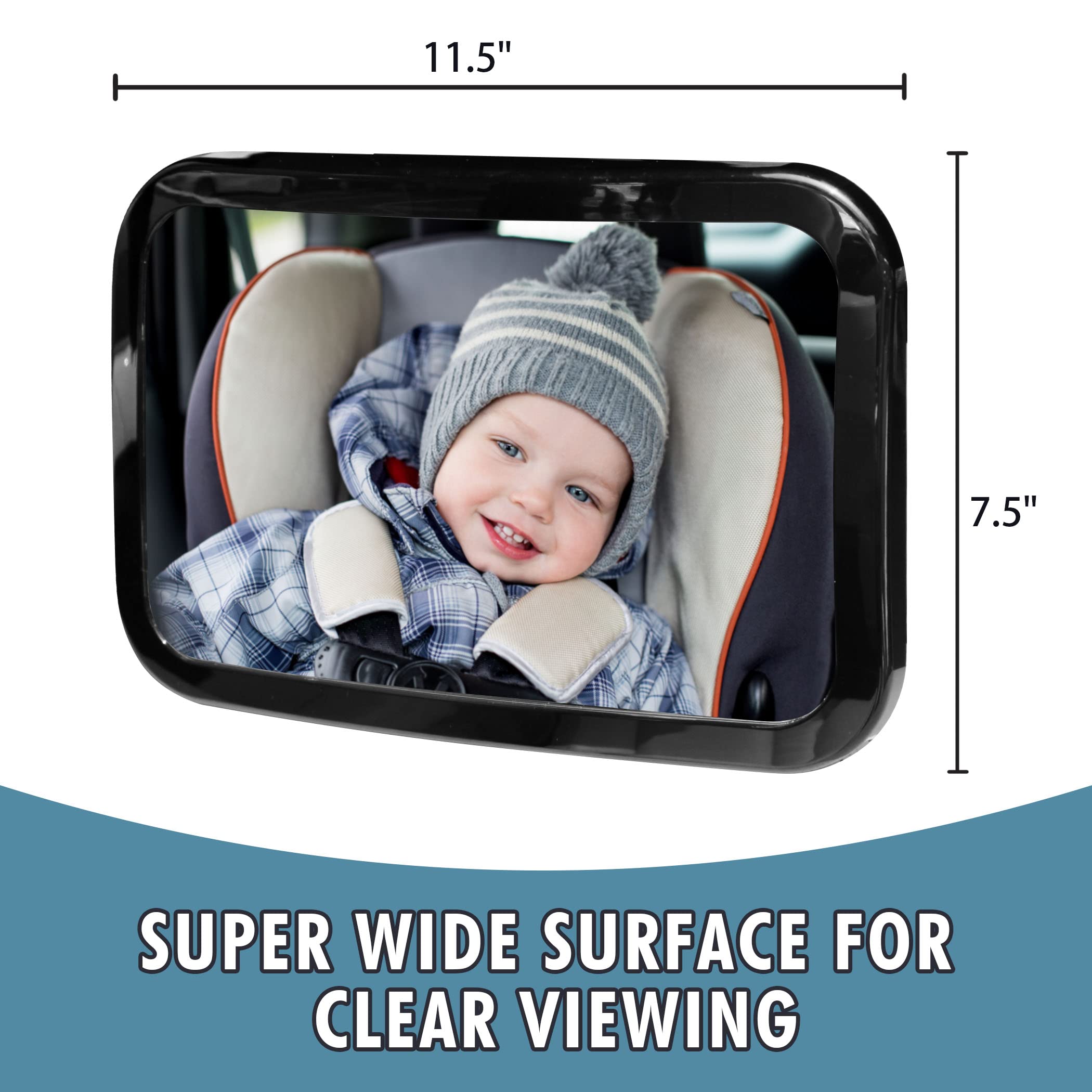 **CARTMAN Baby Car Mirror - Shatterproof Rear-Facing Infant Safety Mirror with 2 Pack 
