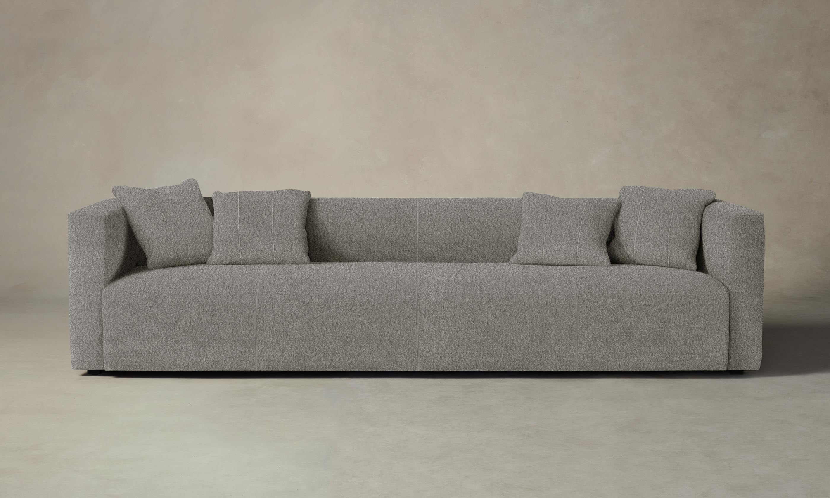 The Breuer Sofa - Italian Bouclé Fabric Mid-Century Modern Lounge Chair for Living Room, Office & Reading Nook - Fossil Gray Upholstery
