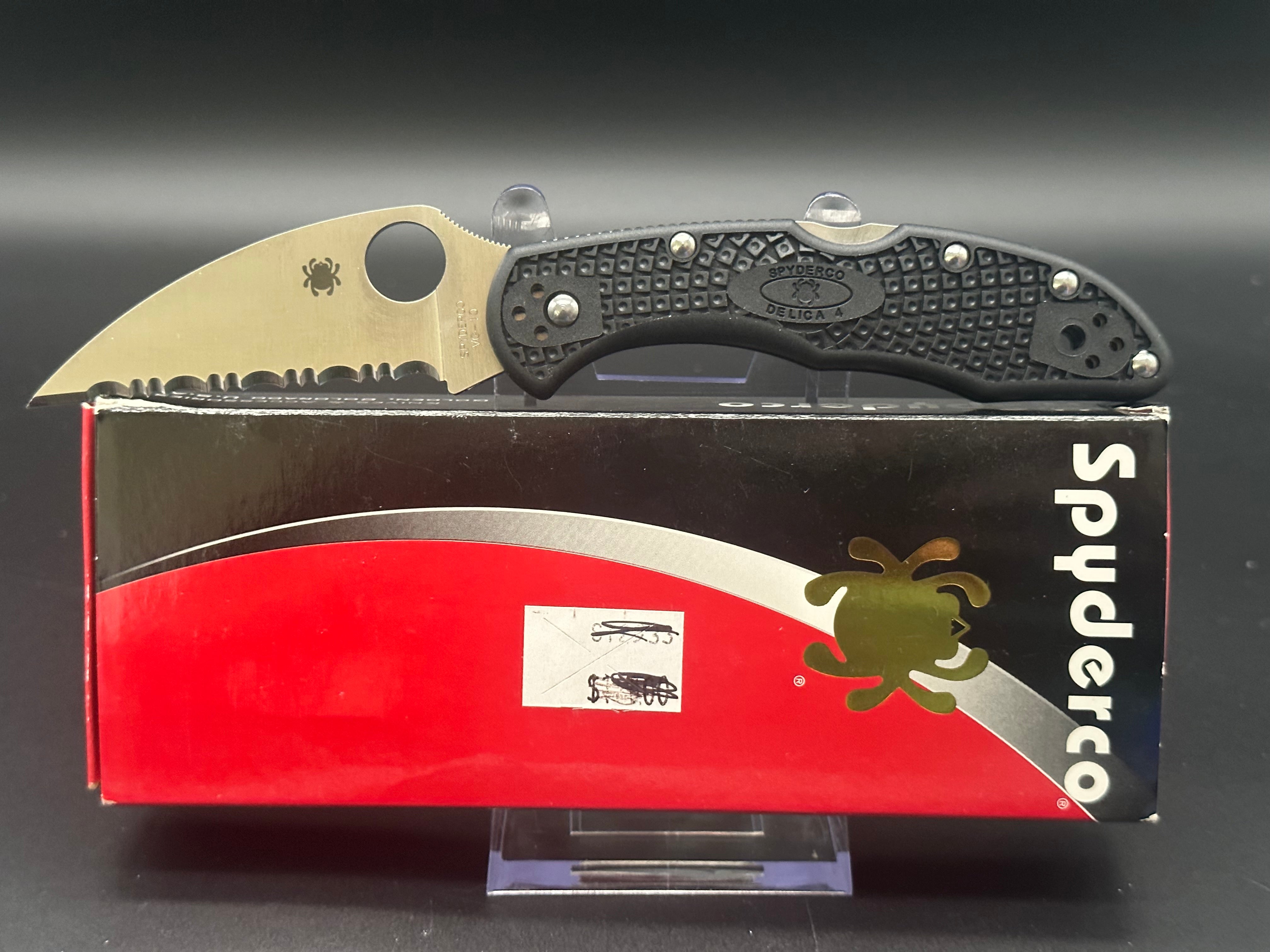 Spyderco Delica Wharncliffe Folding Knife - Black FRN Handle - EDC Pocket Knife for Outdoor, Camping & Everyday Carry