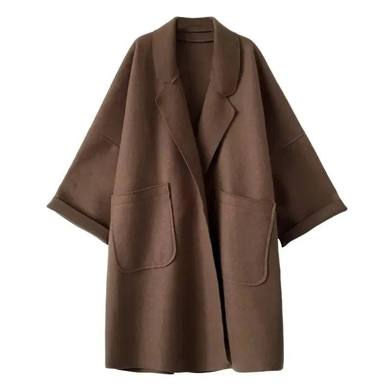 Stylish Oversized Wool Coat for Women - Winter Warmth & Fashion - Perfect for Office, Travel & Casual Outings