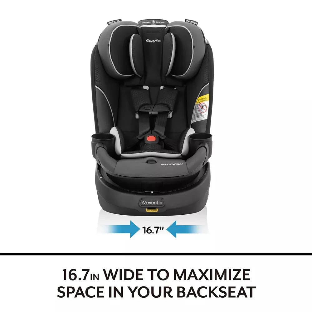 Revolve 360 Slim 2-in-1 Rotating Convertible Car Seat for Baby & Toddler - Pearl Gray - Safe & Comfortable for Long Rides & Travel