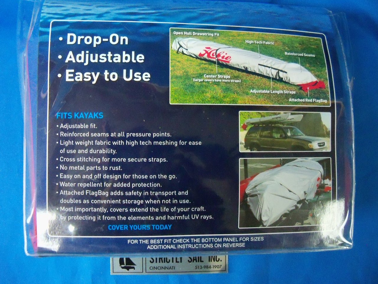 **Hobie Kayak Cover 9'-12' (72050) - Durable Waterproof Protection for Kayaks - Perfect for Outdoor Storage & Travel**