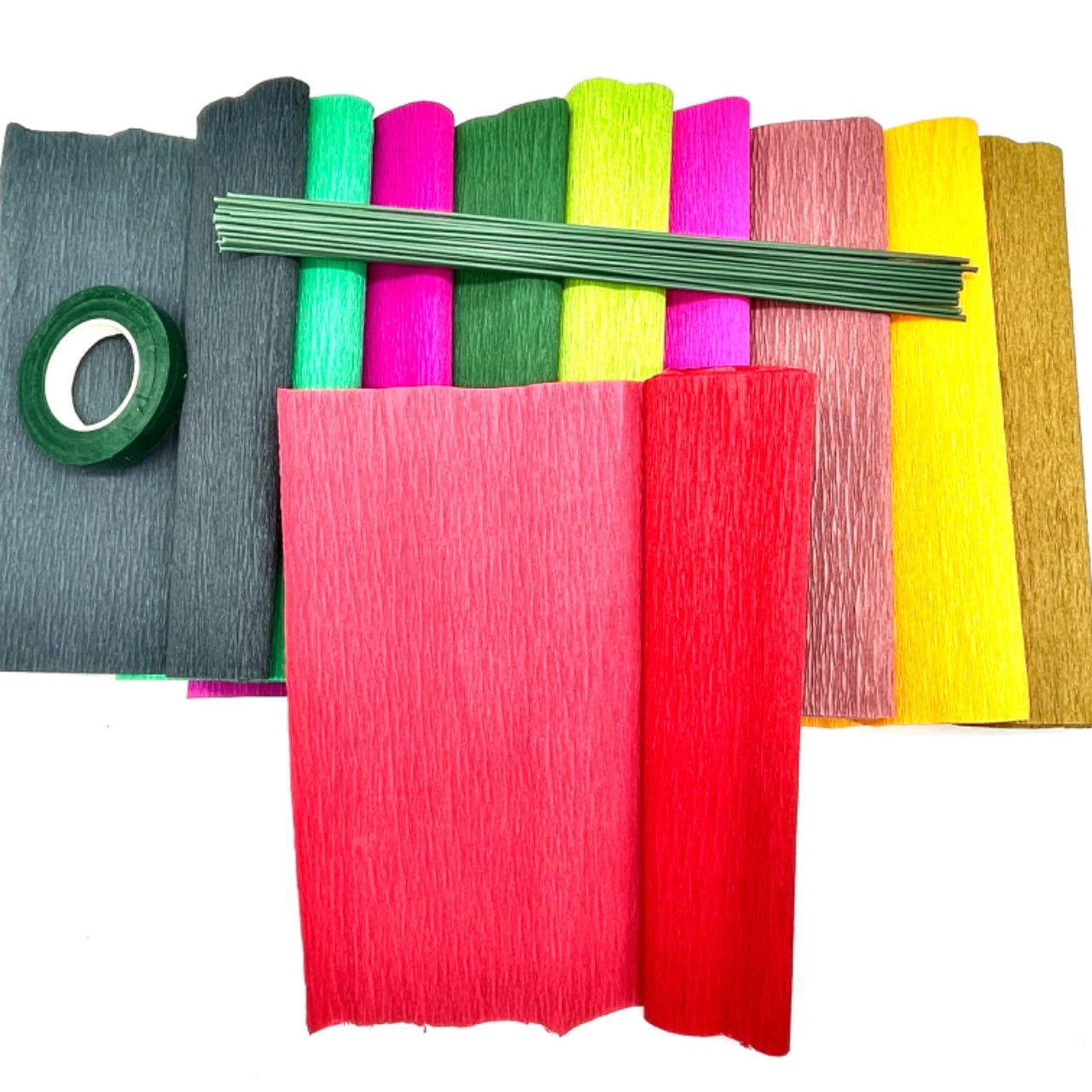 Lmlliang Crepe Paper Rolls - 250 × 25cm, DIY Gift Wrapping Paper for Crafts, Birthday, Wedding, Holiday Decorations, Paper Flowers (Red) | Perfect for Party Decor, Scrapbooking, and School Art Projects