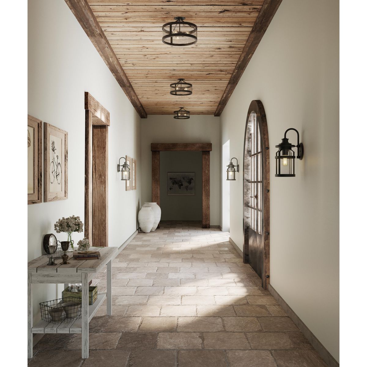 Gresham Collection 3-Light Semi Flush Mount Ceiling Light Fixture - Convertible to Pendant - Perfect for Bedroom, Kitchen & Dining Room Lighting