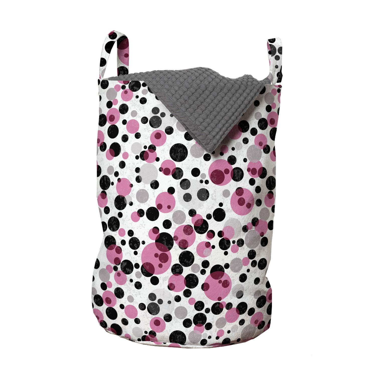 Ambesonne Retro Abstract Laundry Bag with Handles & Drawstring Closure - 13