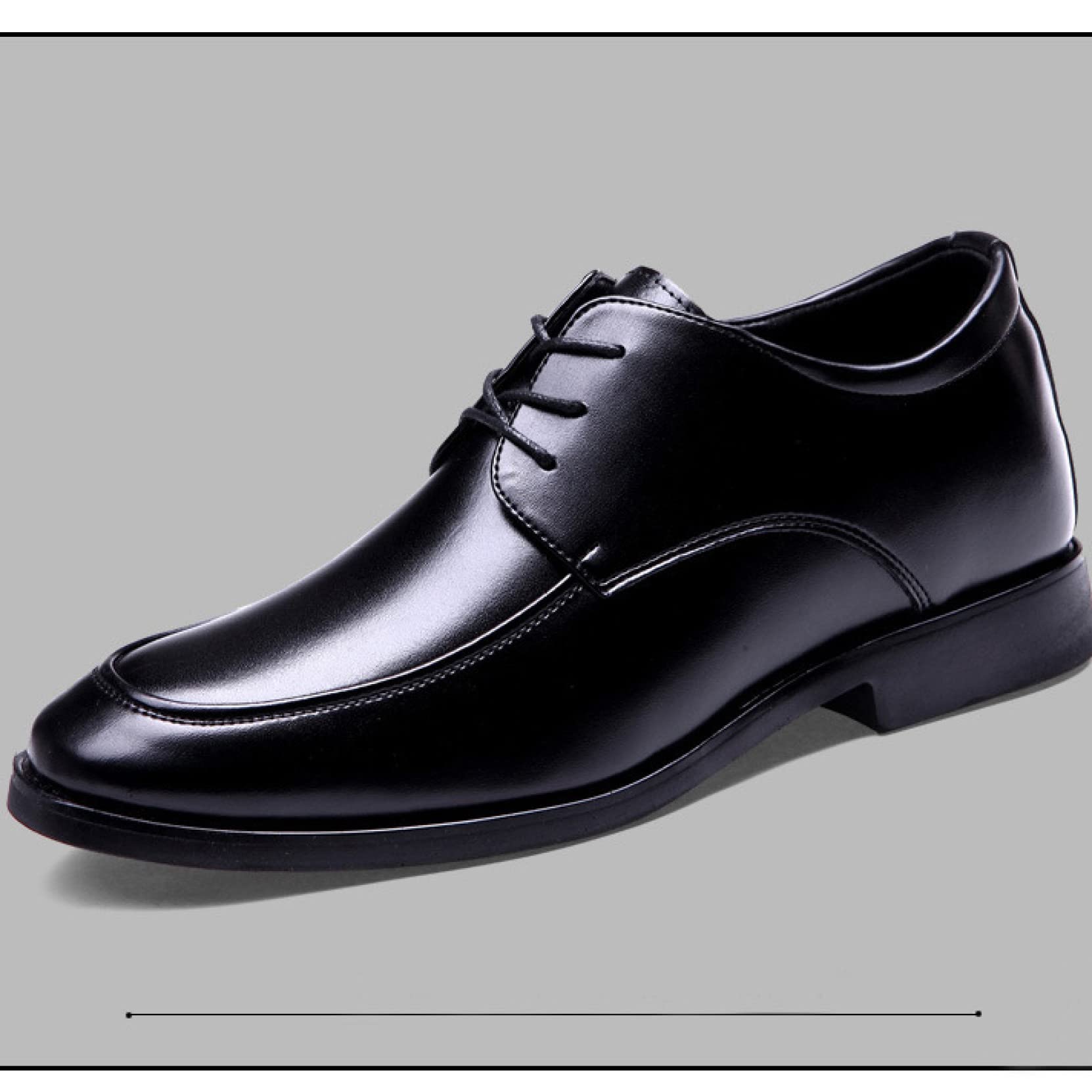 Men's Comfortable Round Toe Dress Shoes - Lace-Up Business Formal Oxfords for Men | Soft Leather Elevator Shoes for Office, Wedding & Daily Wear