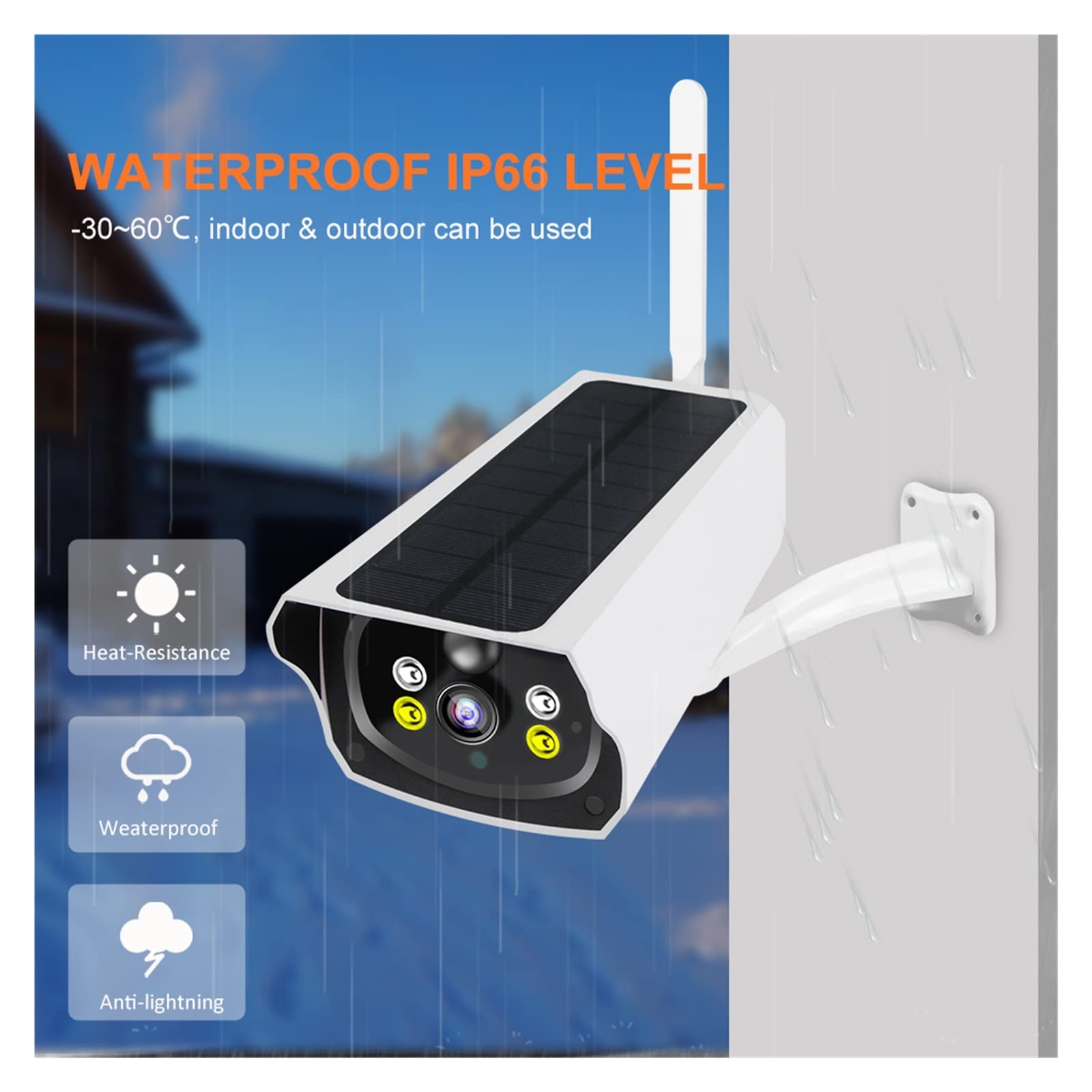 4G Solar Security Camera 1080P HD - Wireless Outdoor IP Camera with Night Vision, Solar Powered, PIR Motion Detection, Waterproof for Home & Business Surveillance (Includes 32GB Card) - Perfect for Backyard, Garage & Remote Property Monitoring