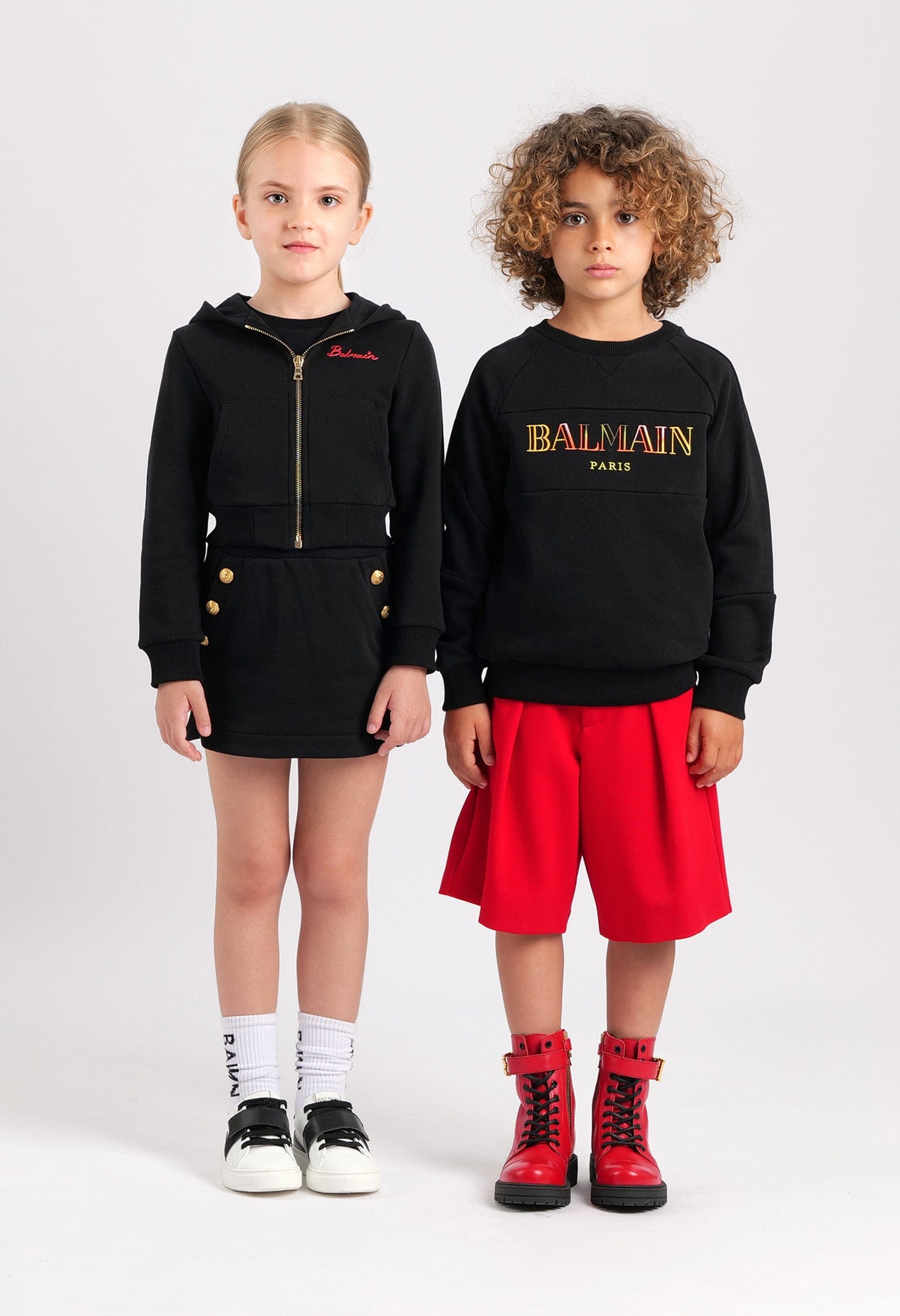 Balmain Kids Logo Sweatshirt in Black - Stylish & Comfortable Hoodie for Boys & Girls | Perfect for Casual Wear, School & Outings