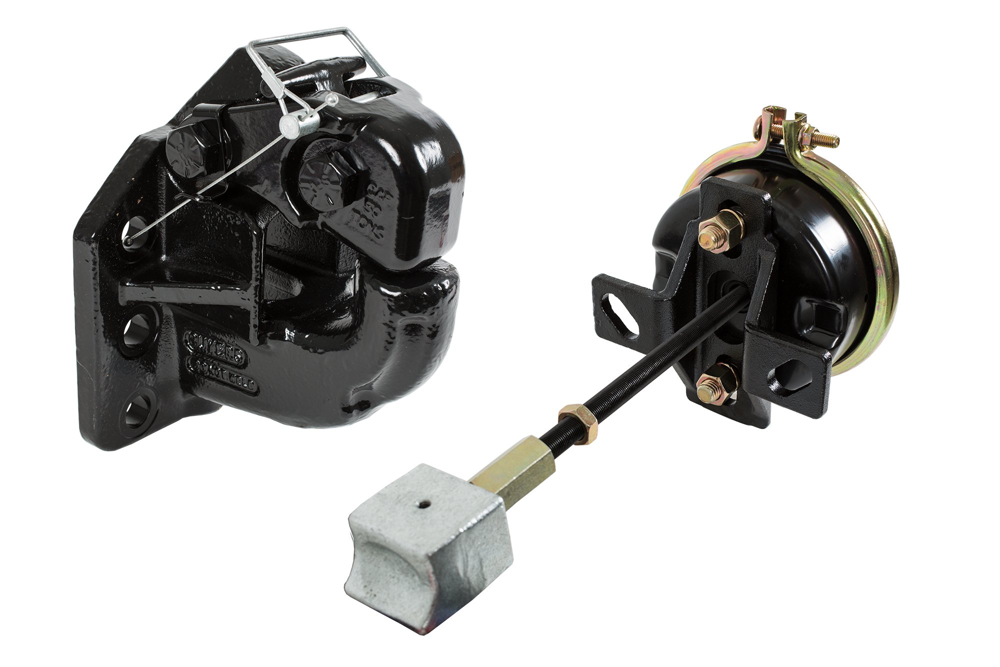Buyers Products PH50AC 50 Ton Capacity Air Compensated Pintle Hook - Heavy Duty 6-Hole Mount with Air Chamber Plunger for Semi Trucks, Trailers & Towing Equipment | Ideal for Commercial Hauling, Construction & Off-Road Applications