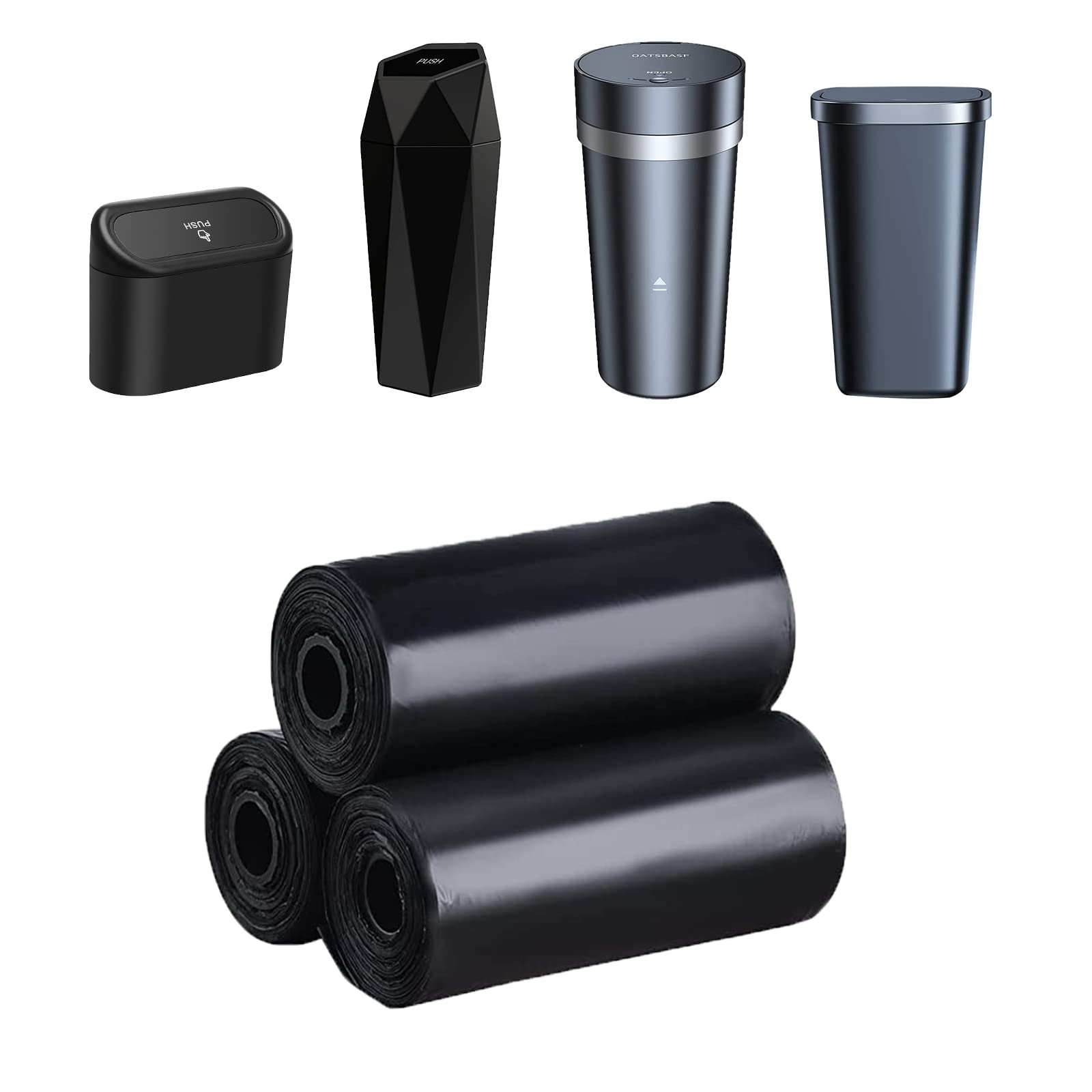 Car Trash Bag - 10 Pack Tear-Resistant Mini Garbage Bags for Car, Home & Office - Discreet Black Design for Travel, Road Trips & Daily Commute - Perfect for Waste Disposal On-The-Go
