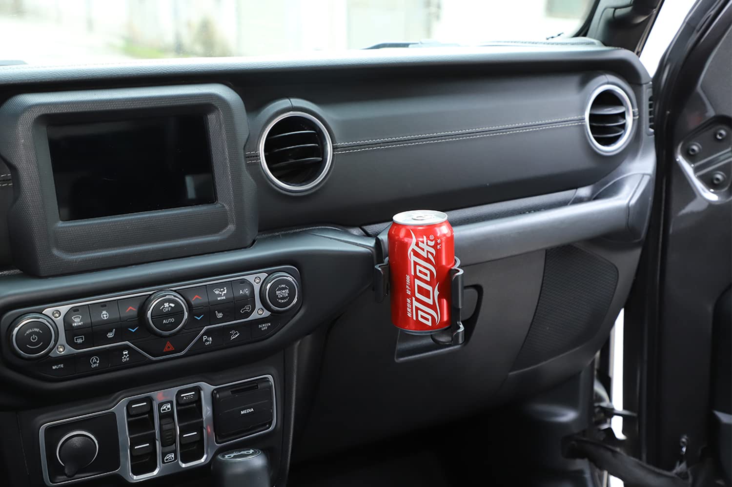 Jeep Wrangler JL (2018-2021) Center Console Phone Mount & Cup Holder - ABS Car Accessories for Navigation, Hands-Free Driving & Road Trips