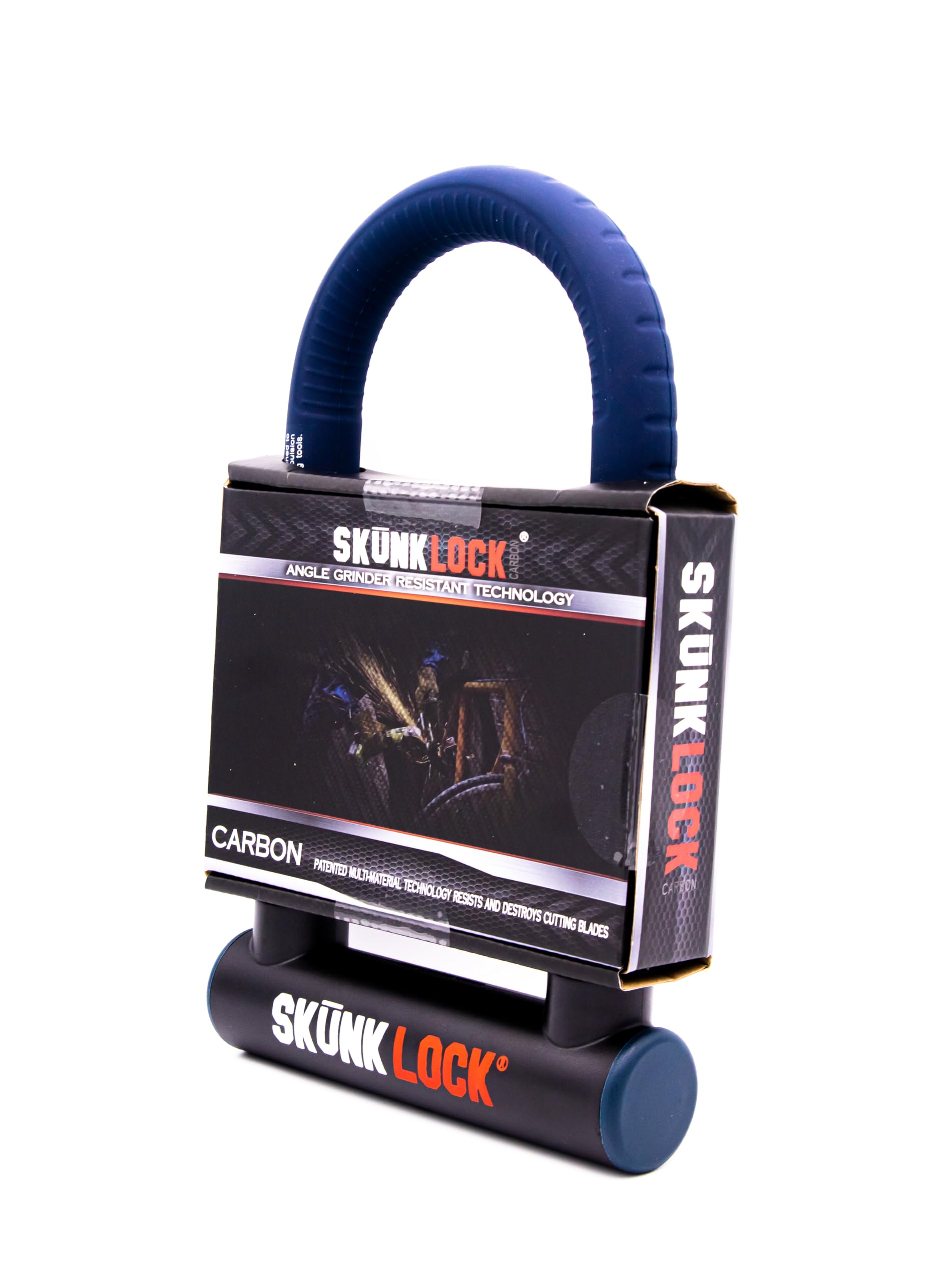 High Security Carbon Angle Grinder Resistant Bike & Motorcycle U Lock - Patented Anti-Theft Blade Destroying Multi-Material Technology for Urban Commuting & Outdoor Cycling Protection