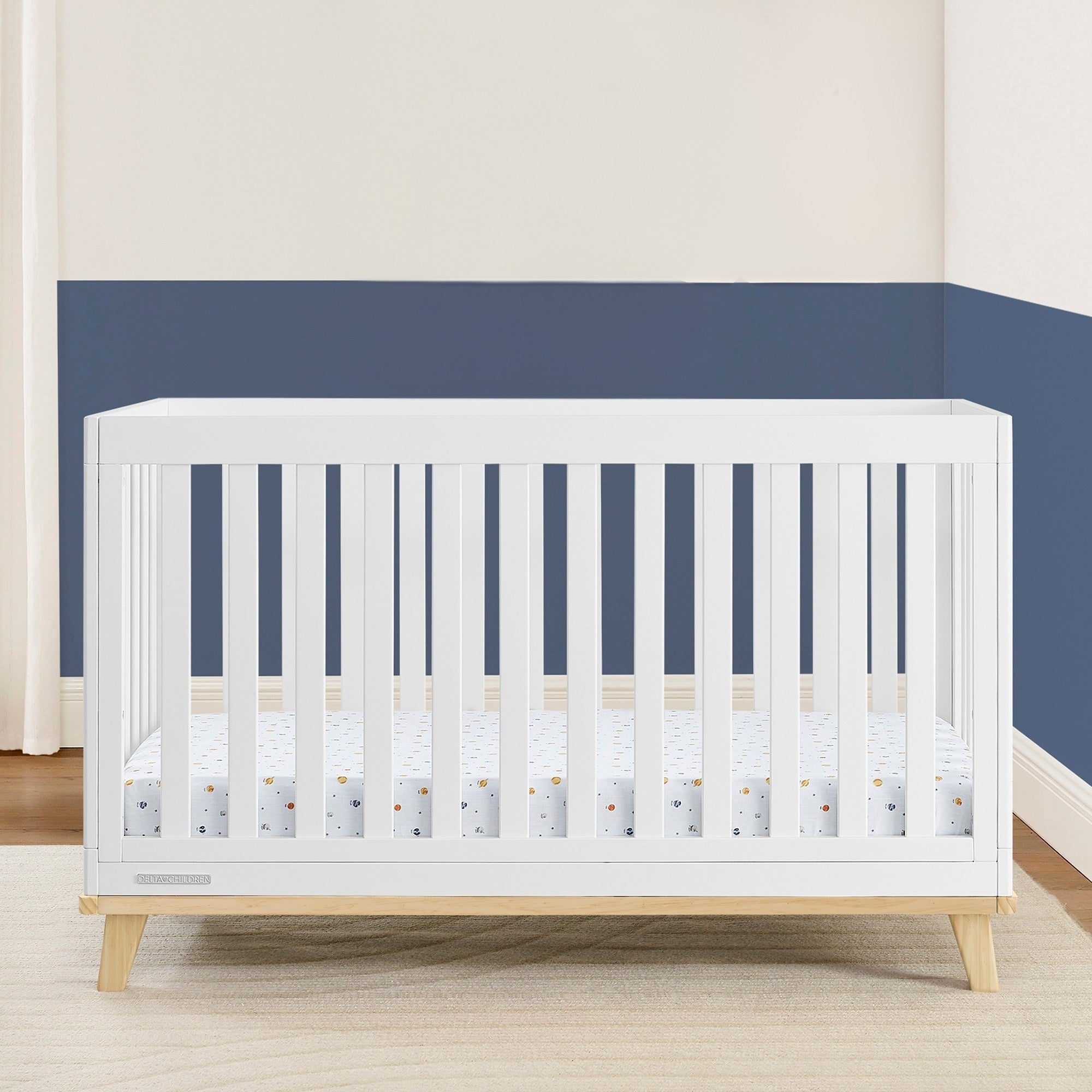 Frankie 4-in-1 Convertible Baby Crib - Toddler Bed, Daybed & Full-Size Bed - Safe Nursery Furniture for Newborns to Teens - Perfect for Bedrooms, Daycare & Guest Rooms