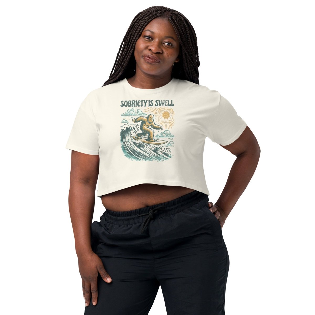 Retro Surf Crop Top for Women - Vintage Style Beachwear - Perfect for Surfing, Summer Outfits & Casual Wear