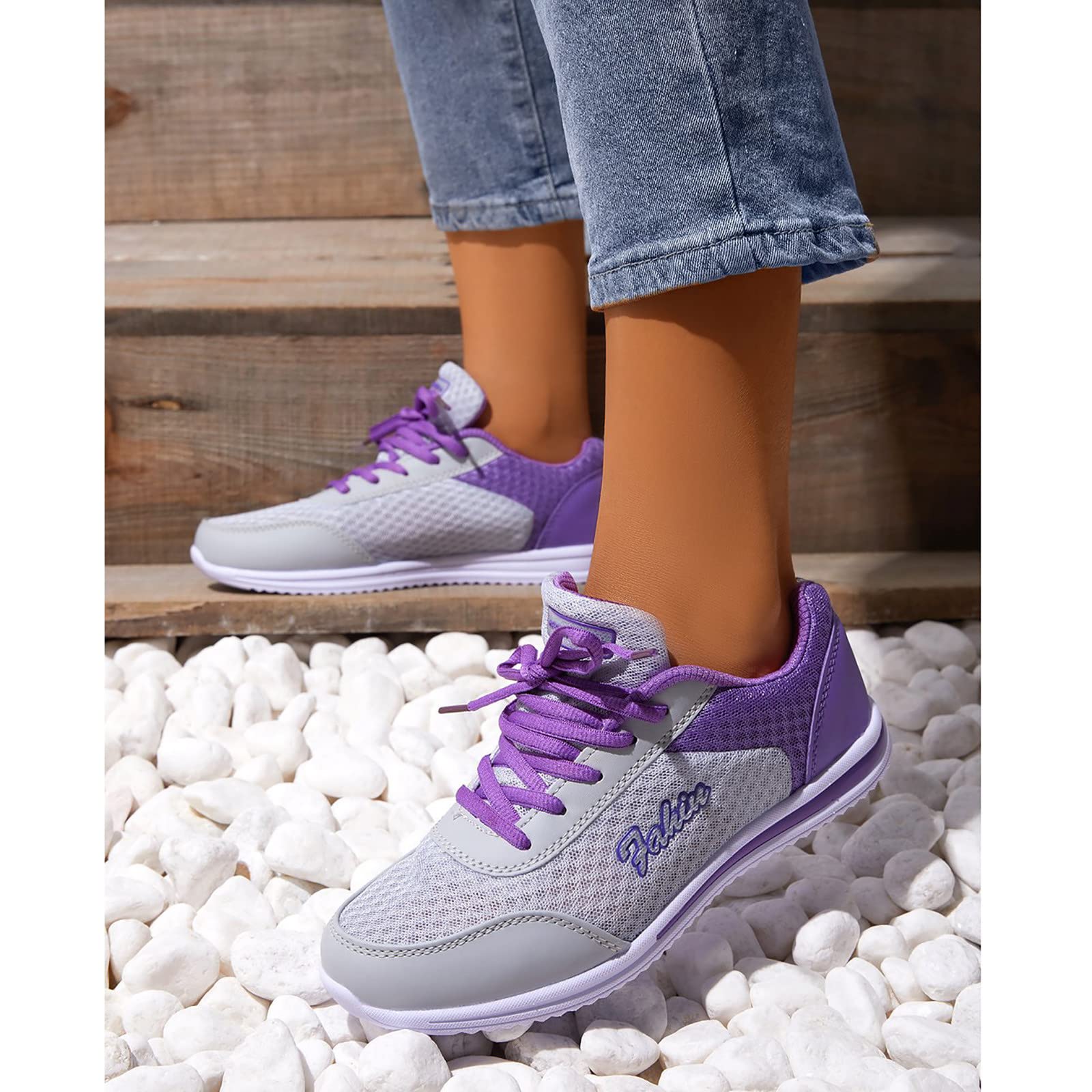 Women's Running Shoes - Breathable Mesh Fashion Sneakers Slip-On for Women | Lightweight Comfortable Workout & Casual Walking Shoes