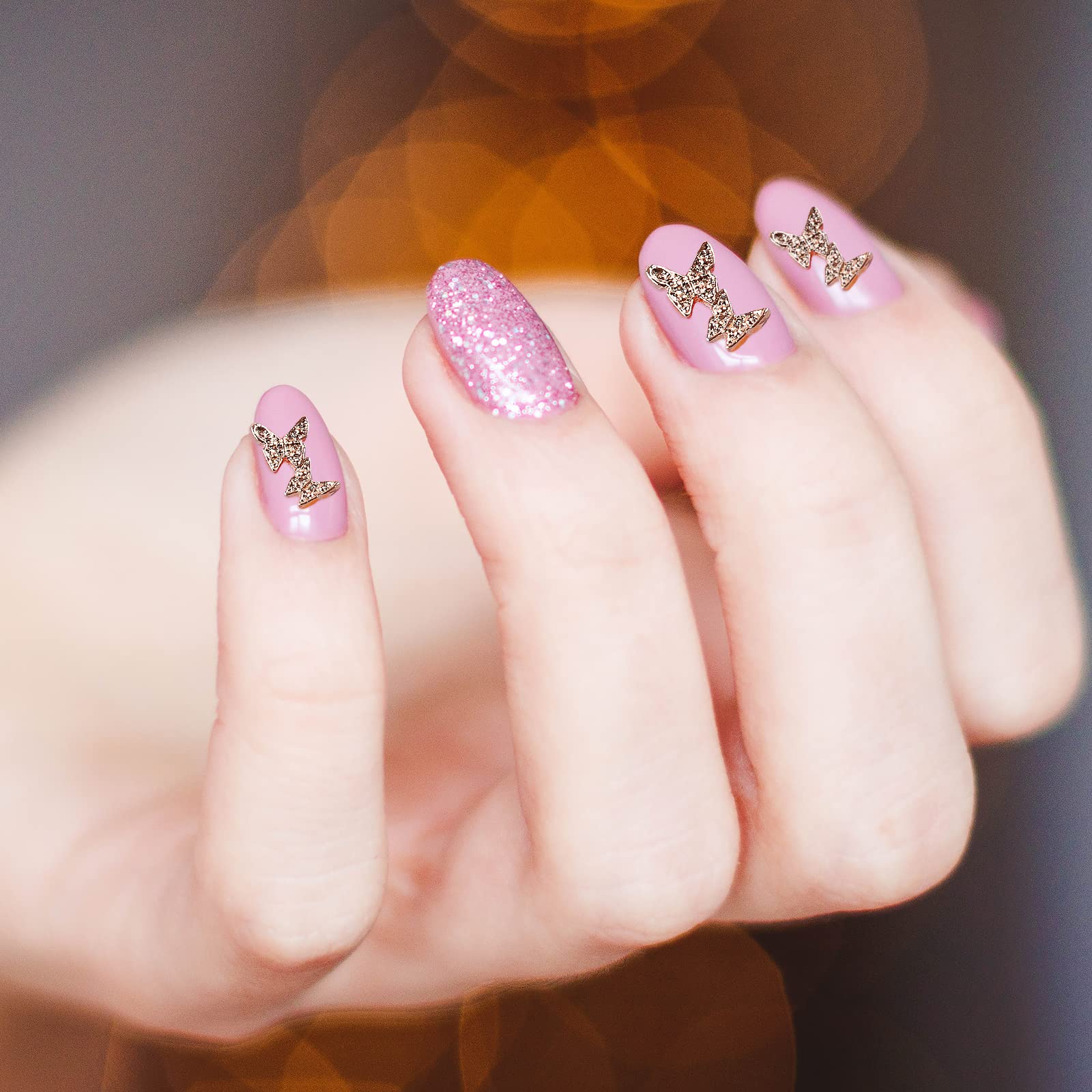 50pcs 3D Alloy Butterfly Nail Art Charms - 2nd Gen DIY Nail Decorations for Women & Girls | Perfect for Nail Salons, Parties, Weddings & Special Occasions